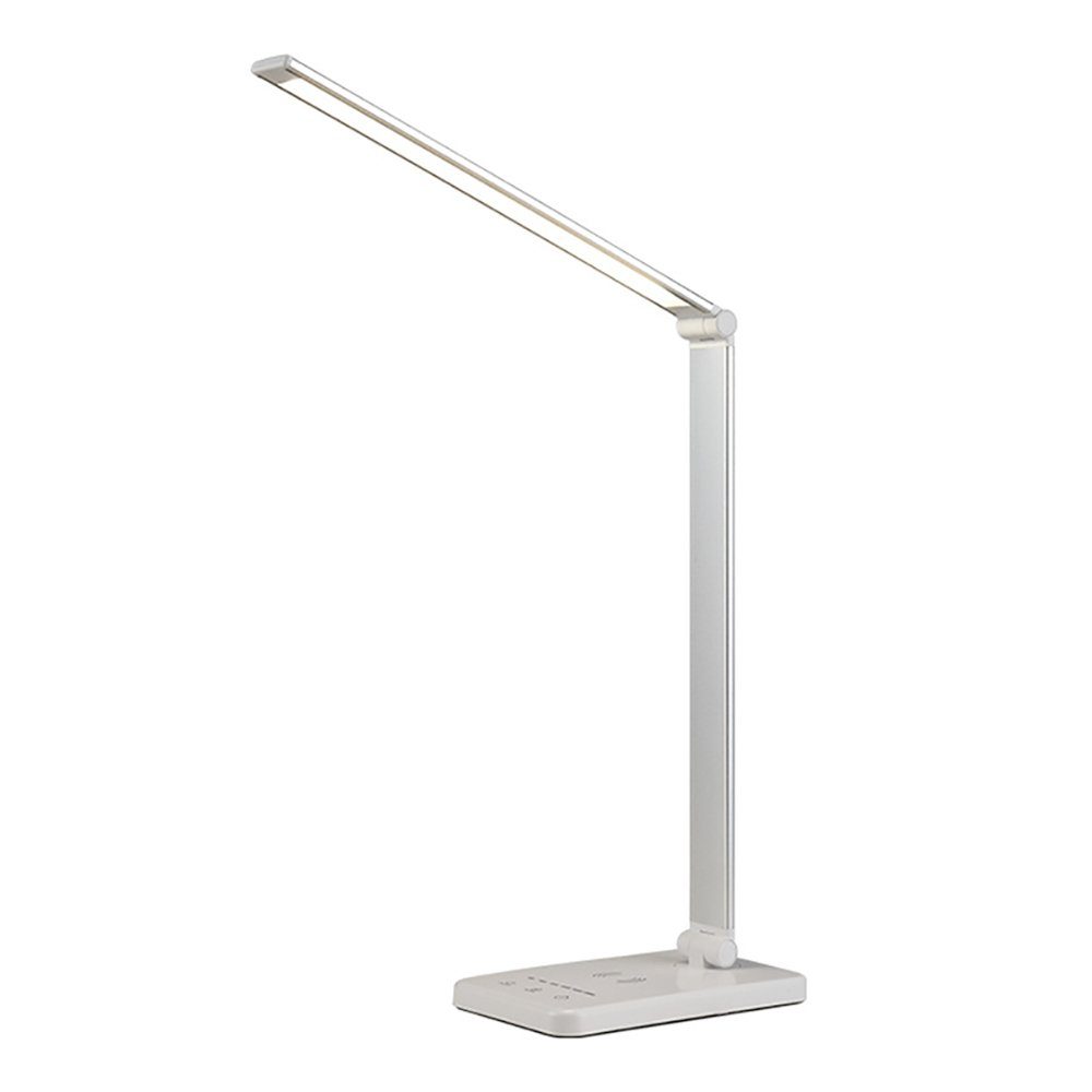 GelldG LED Schreibtischlampe Schreibtischlampe Dimmbar mit USB, Schwenkbar LED Tischlampe Bürolampe Weiß(Stil1) | Tischlampen