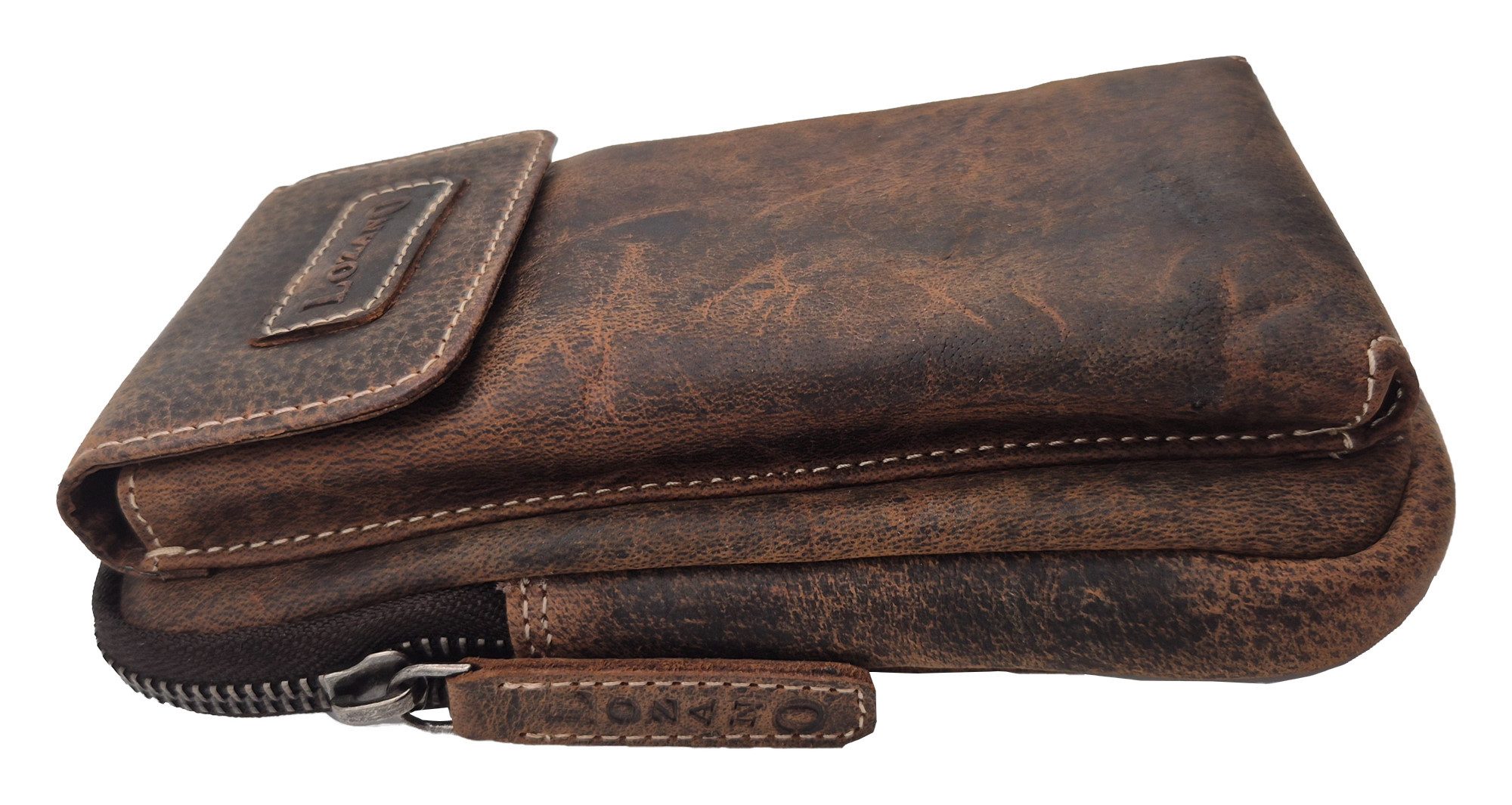 Einkaufszauber Gürteltasche Echt Leder Handy und Gürteltasche Kombination Rustikal (mit Schultergurt aus Leder), Echt Leder – Bild 2 von 5