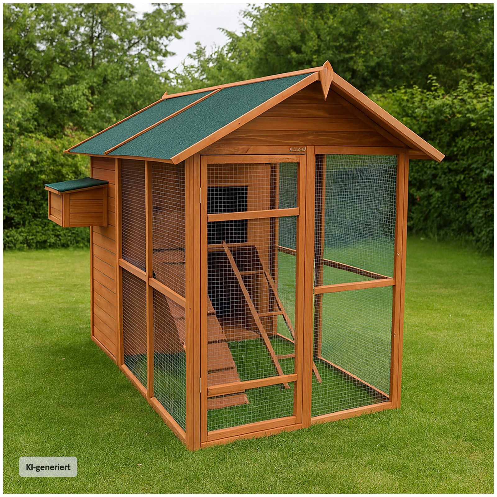 HTI-Living Hühnerstall Großes Hühnerhaus mit Freilaufgehege, Vogelvoliere Freigehege Hühnerstall