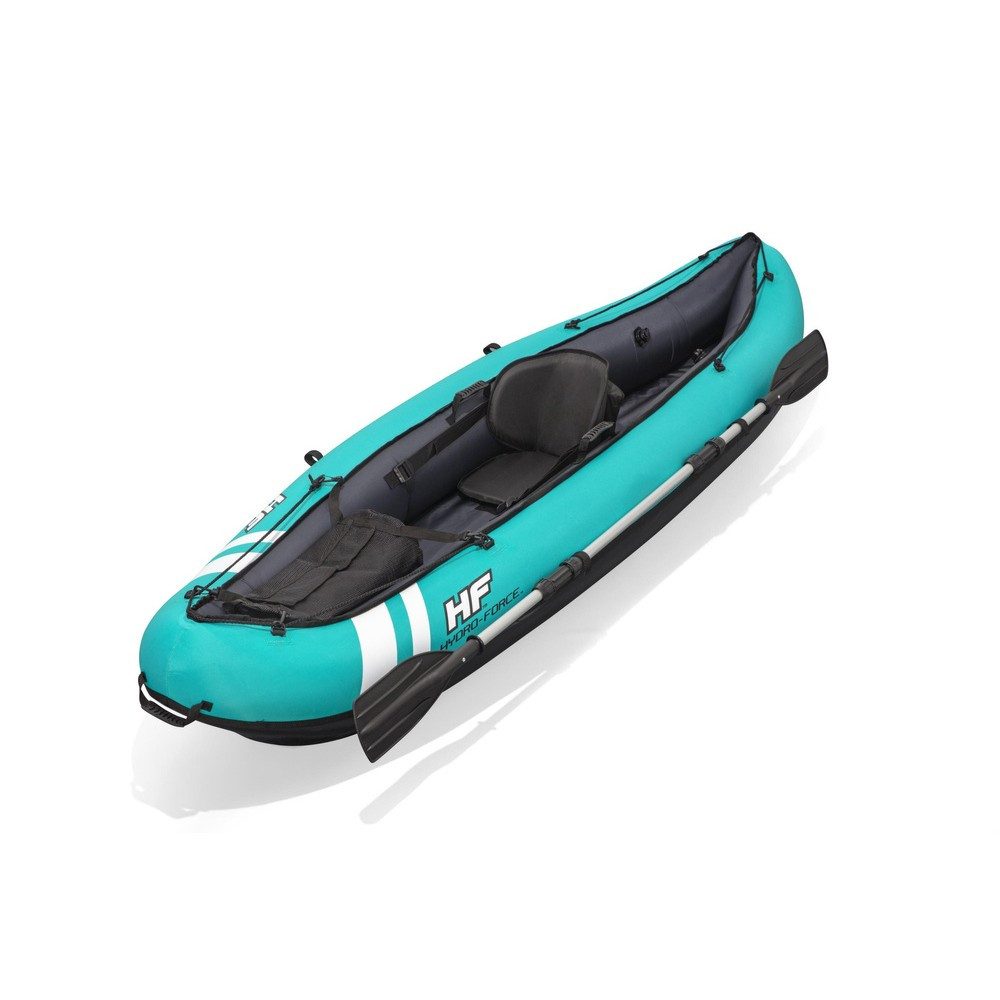 BESTWAY Kanu Paddelboot Tourenkajak Freizeitkajak, (Spar-Set, 1-St., 280 x 86 x 40 cm robust), bis 130 kg, Doppelpaddel, Handpumpe, abnehmbare Finne