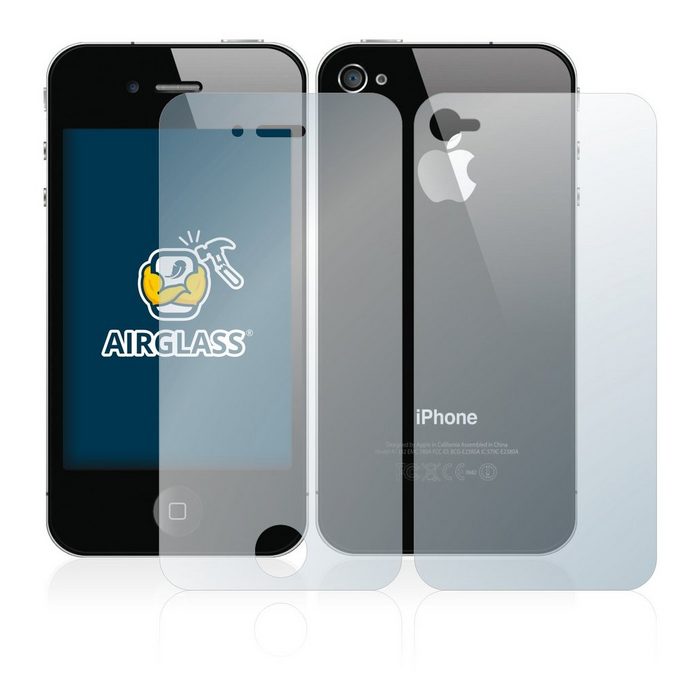 BROTECT flexible Panzerglasfolie für Apple iPhone 4S (Display+Rückseite) Displayschutzglas Schutzglas Glasfolie klar