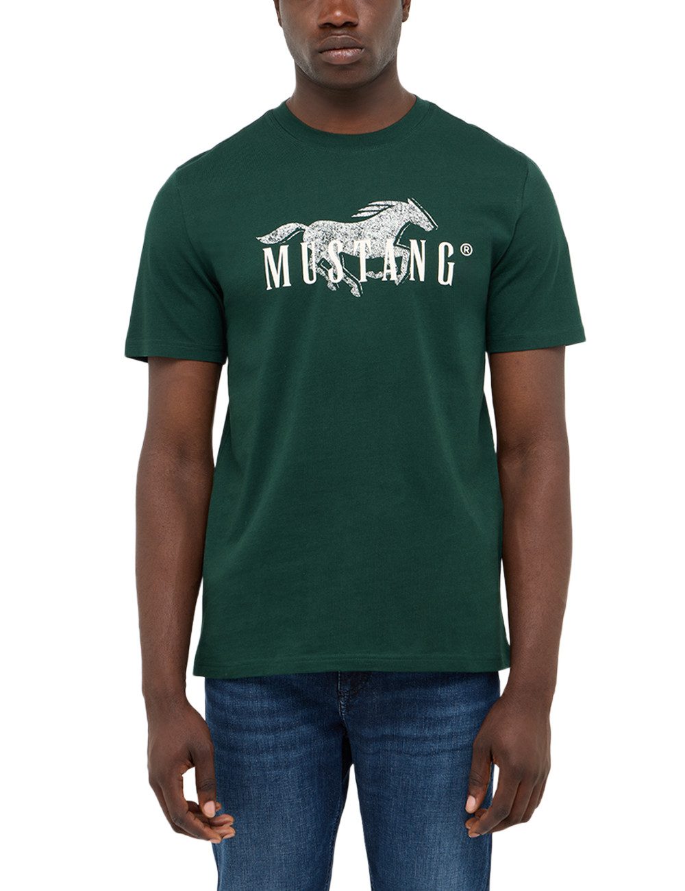 MUSTANG Kurzarmshirt Austin Sommershirt mit Logo-Print