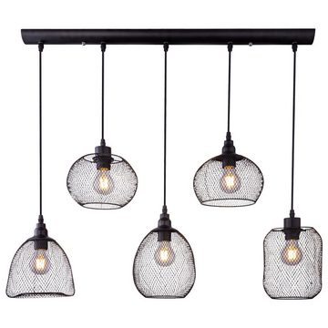 etc-shop LED Pendelleuchte, Leuchtmittel inklusive, Warmweiß, Vintage Käfig Hänge Leuchte Filament Wohn Zimmer schwarz Decken Lampe
