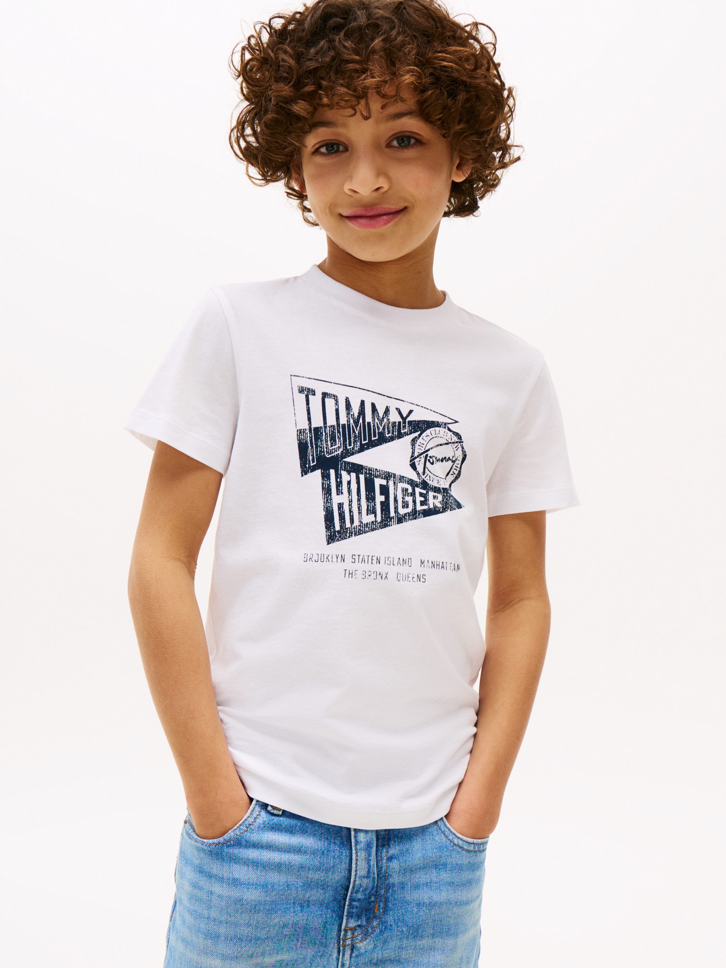 Tommy Hilfiger T-Shirt TEXTURED GRAPHIC PRINT TEE SS für Kinder bis 16 Jahre