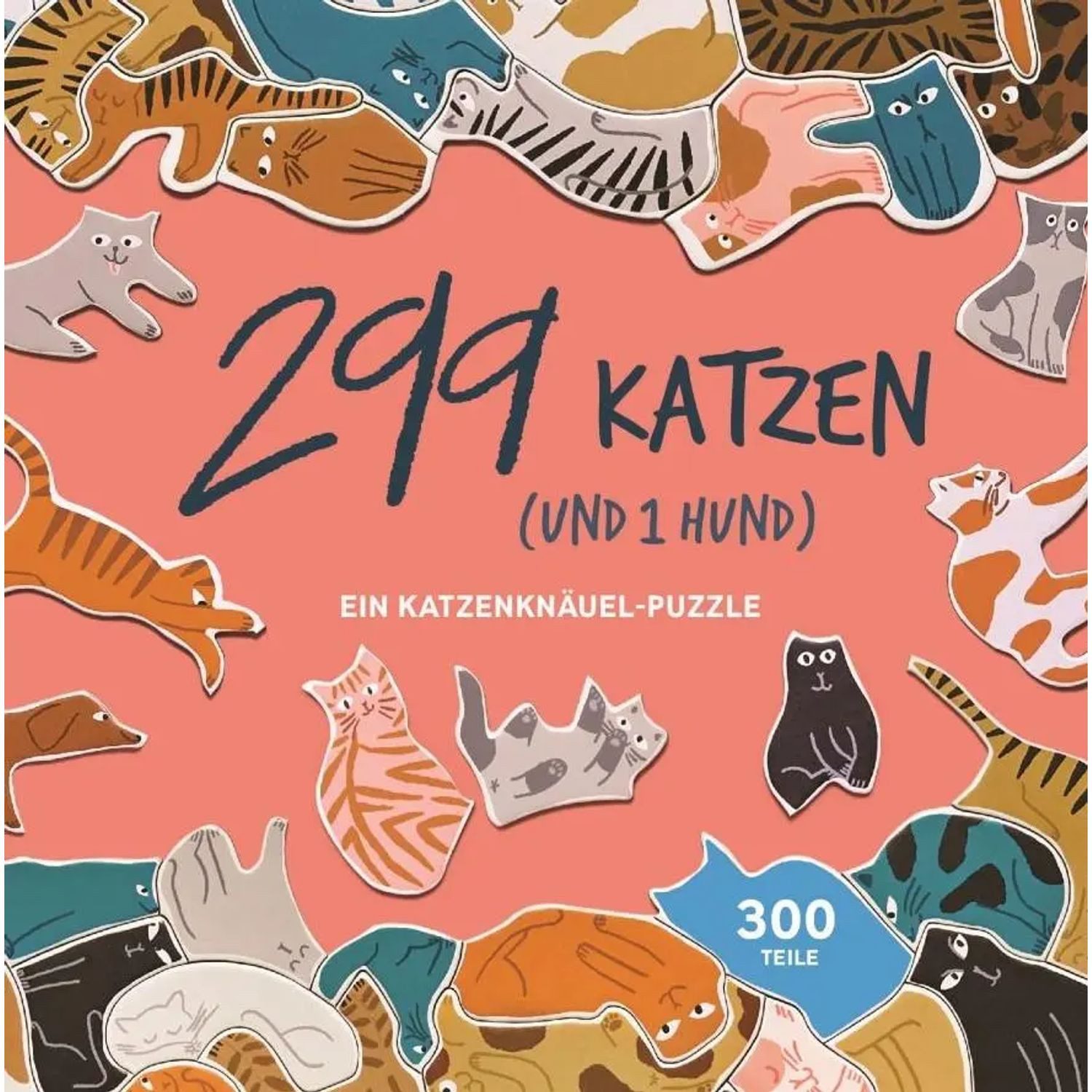 Laurence King Puzzle 299 Katzen (und 1 Hund). Puzzle 300 Teile, 300 Puzzleteile