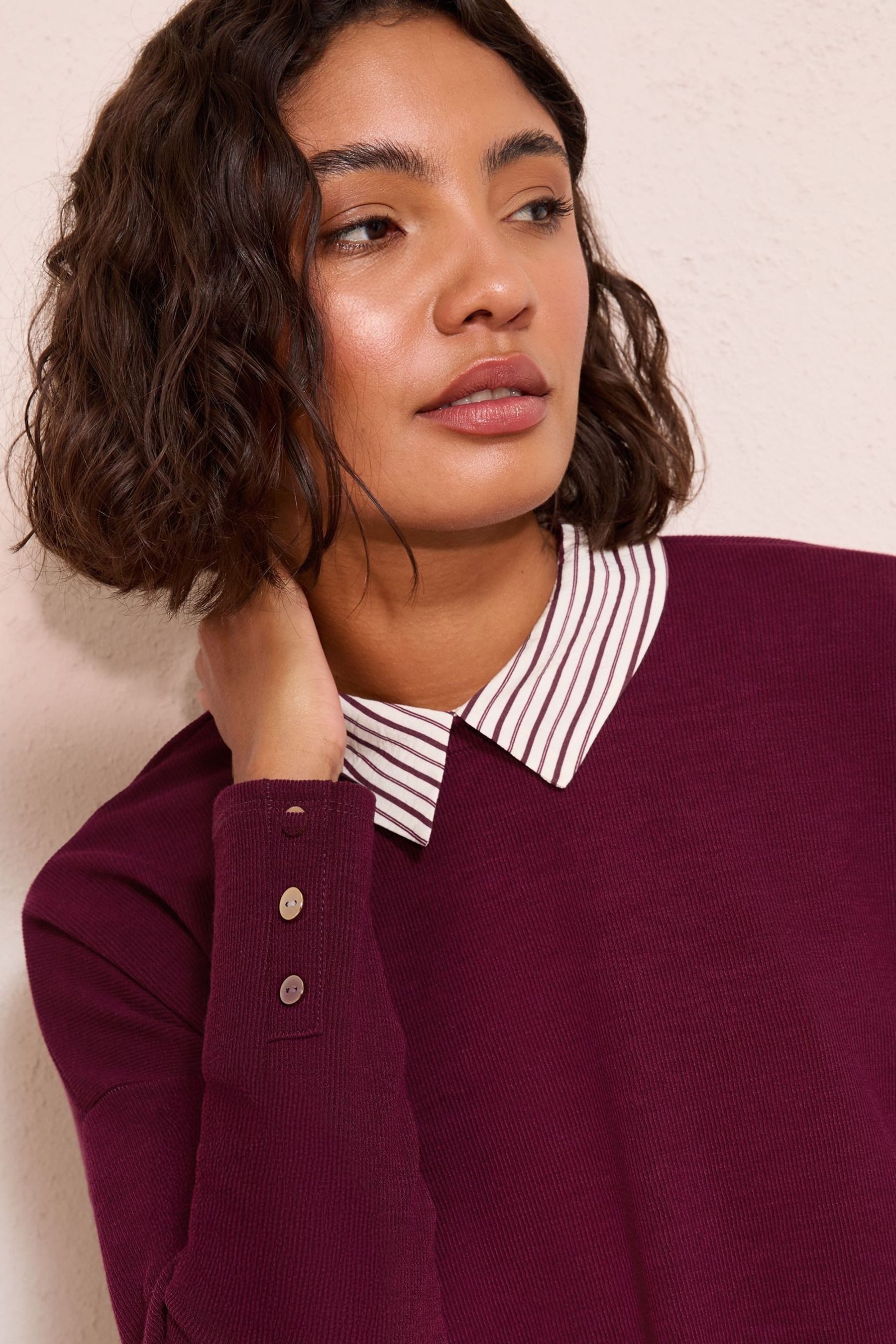 Friends Like These Strickpullover Friends Like These 2-in-1 Pullover mit Kragen (1-tlg)