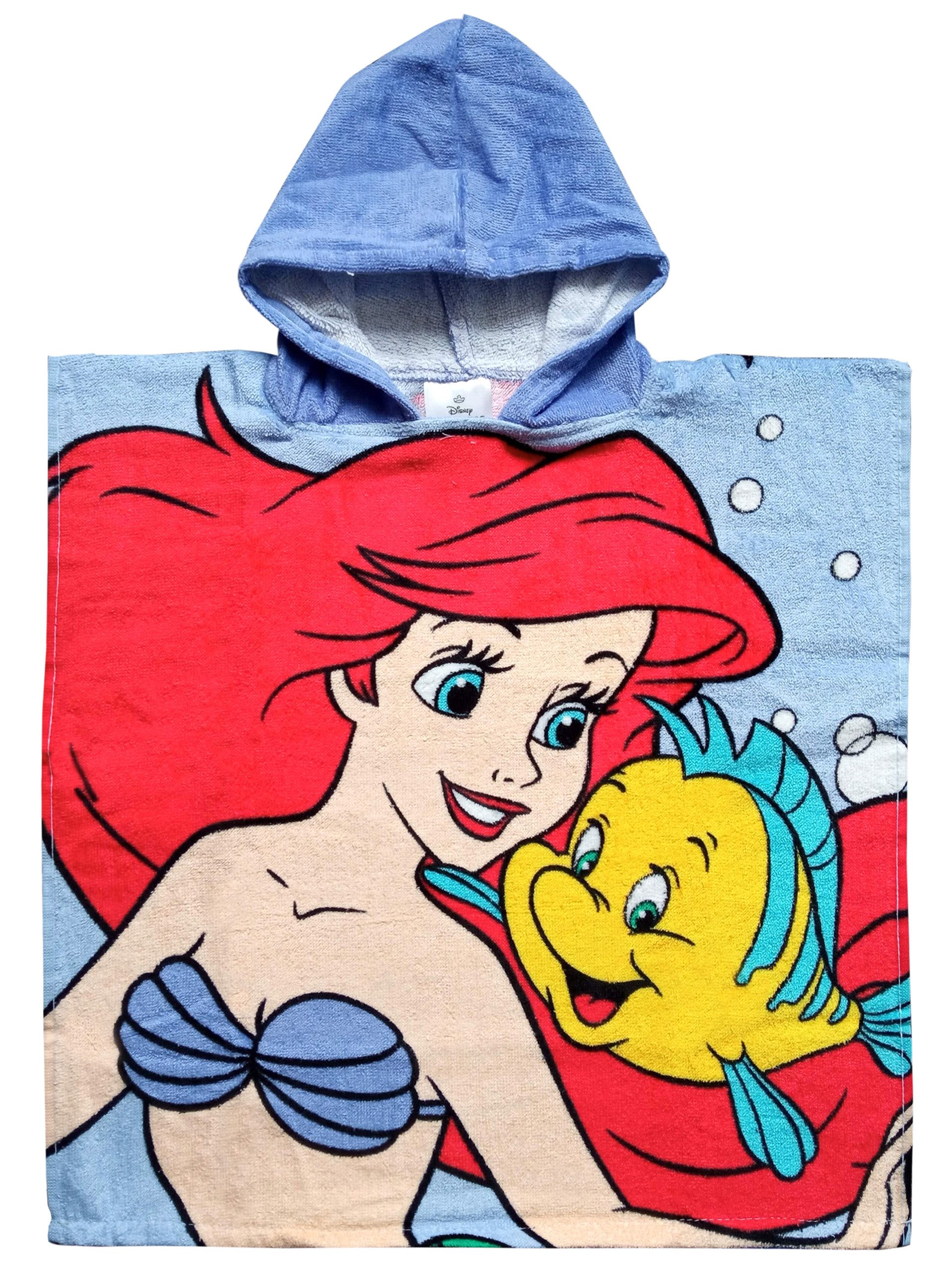 United Labels® Strandtücher Disney Arielle Badeponcho Handtuch Badetuch mit Kapuze 50 x 100 cm