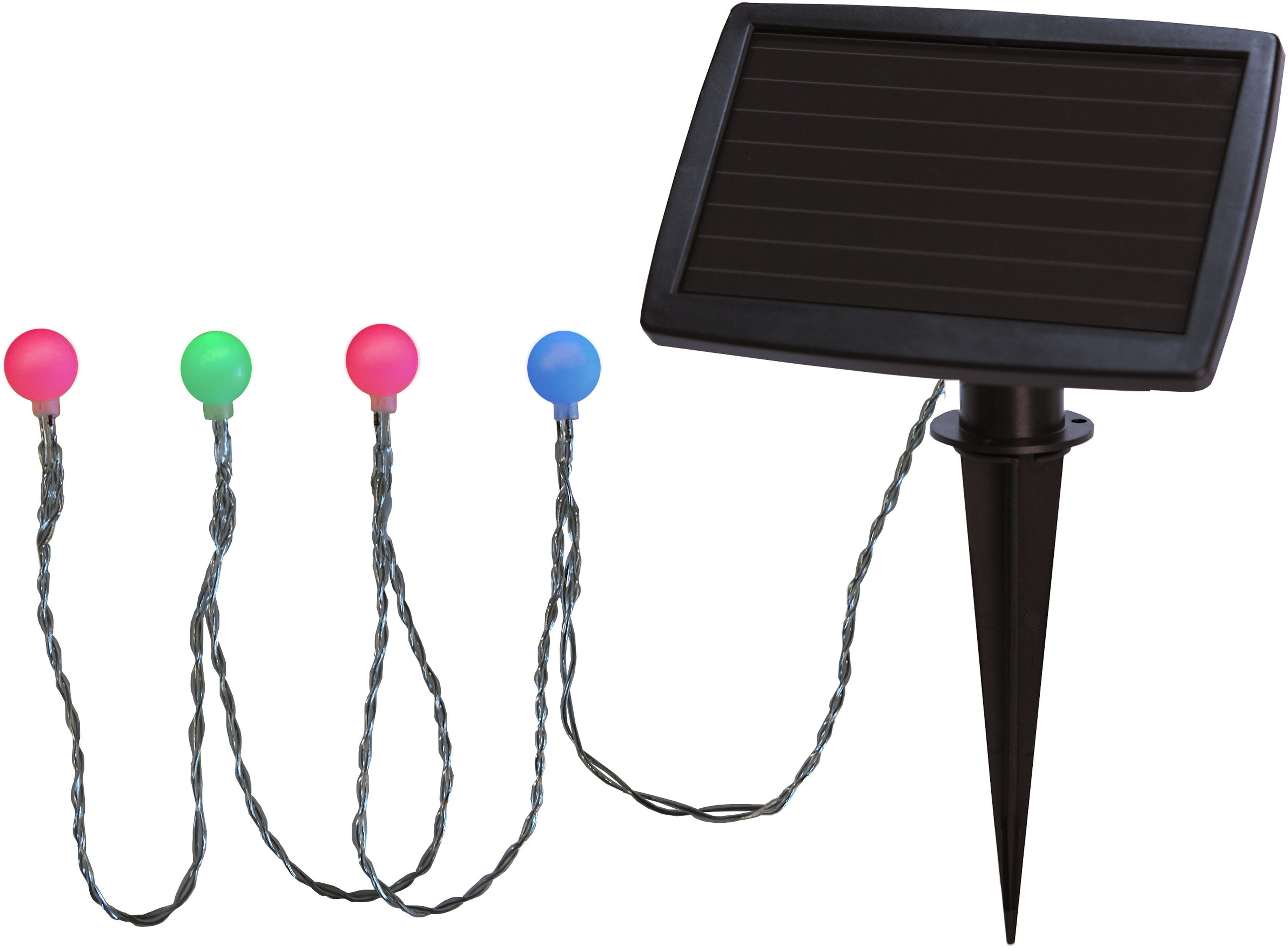 STAR TRADING LED-Lichterkette Globini, 20-flammig, mit Wintersolarpanel, inkl. Akku, outdoor, Vierfarb-Karton