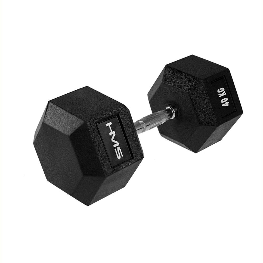 HMS Kurzhantel Fitnesshantel 2 x 40 kg Hantel, (Spar-Set, Homegym), Verhindert Wegrollen der Kurzhantel und sorgt für sicheren Stand