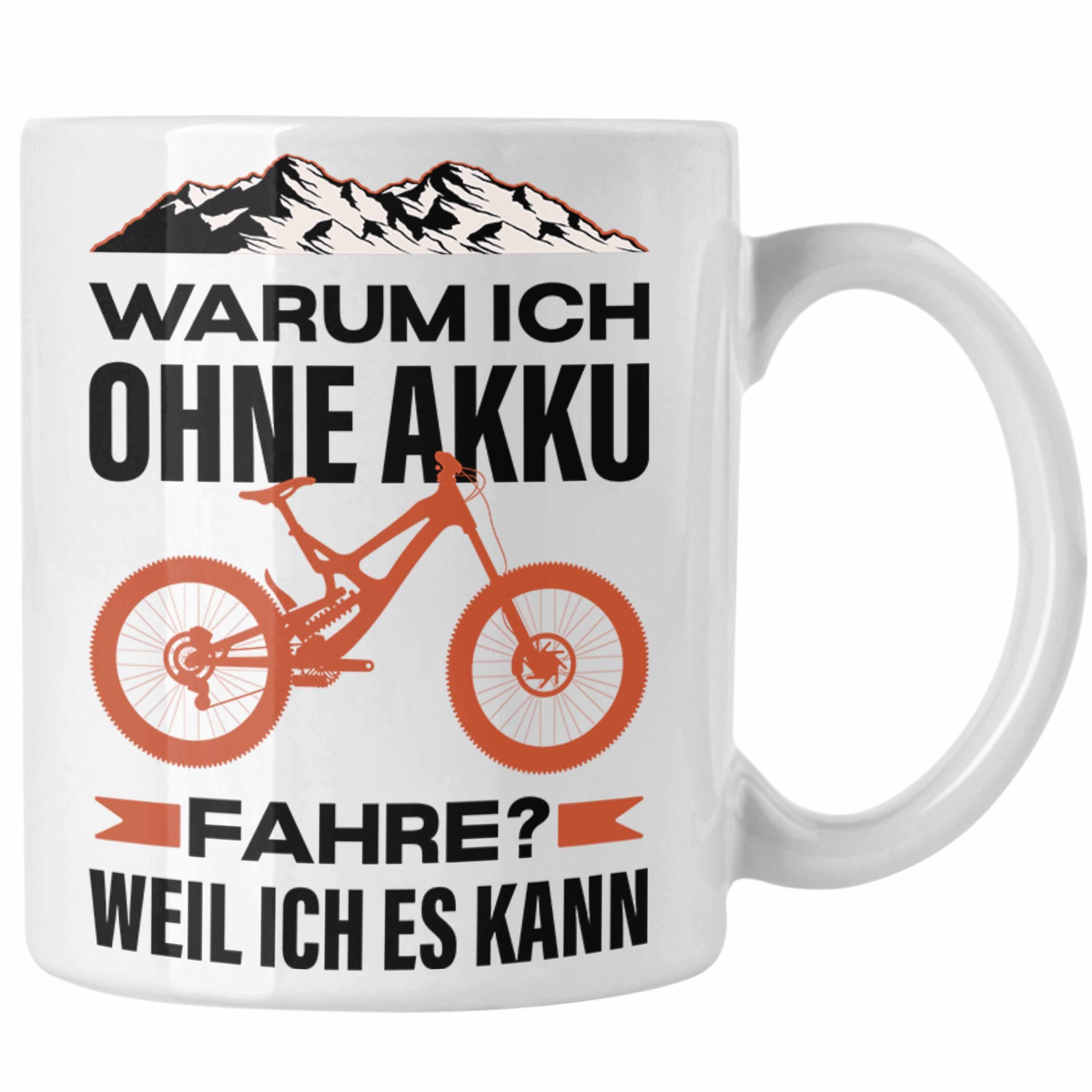 Trendation Tasse Trendation - Fahrradfahrer Radfahrer Mountainbike Geschenk Lustig Tasse mit Geschenkidee Rennrad weiss Spruch