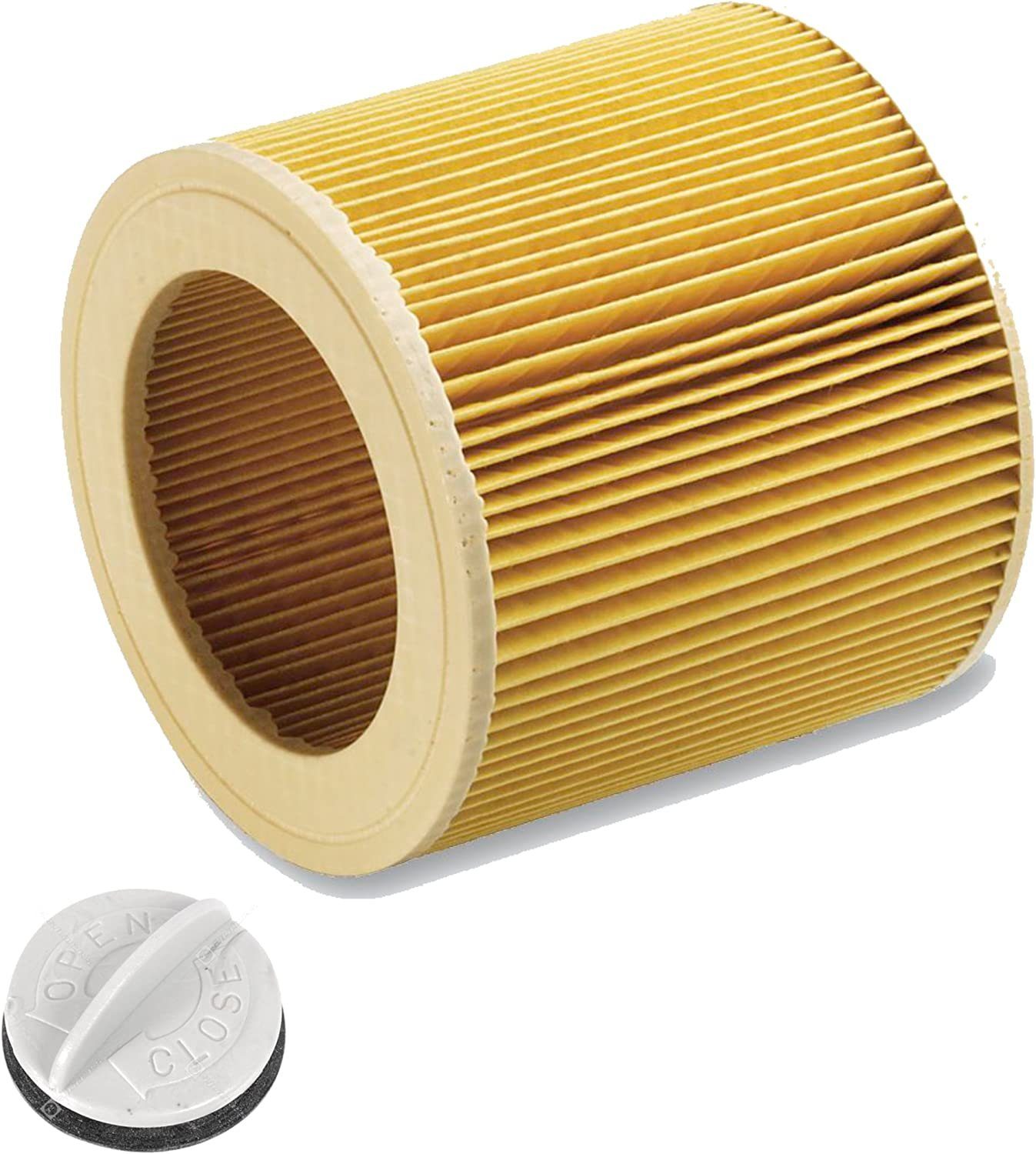 M&M Smartek Patronenfilter für Kärcher Nass-/Trockensauger WD, MV 6.414-552.0, für Kärcher MV2 Mv3 WD2 WD3 A2204 A2254 A2101 A2201 WD2.200 WD3.500 P WD 3.200, (1-St), waschbar & daher leicht zu Reinigen, inklusive Verschlusskappe
