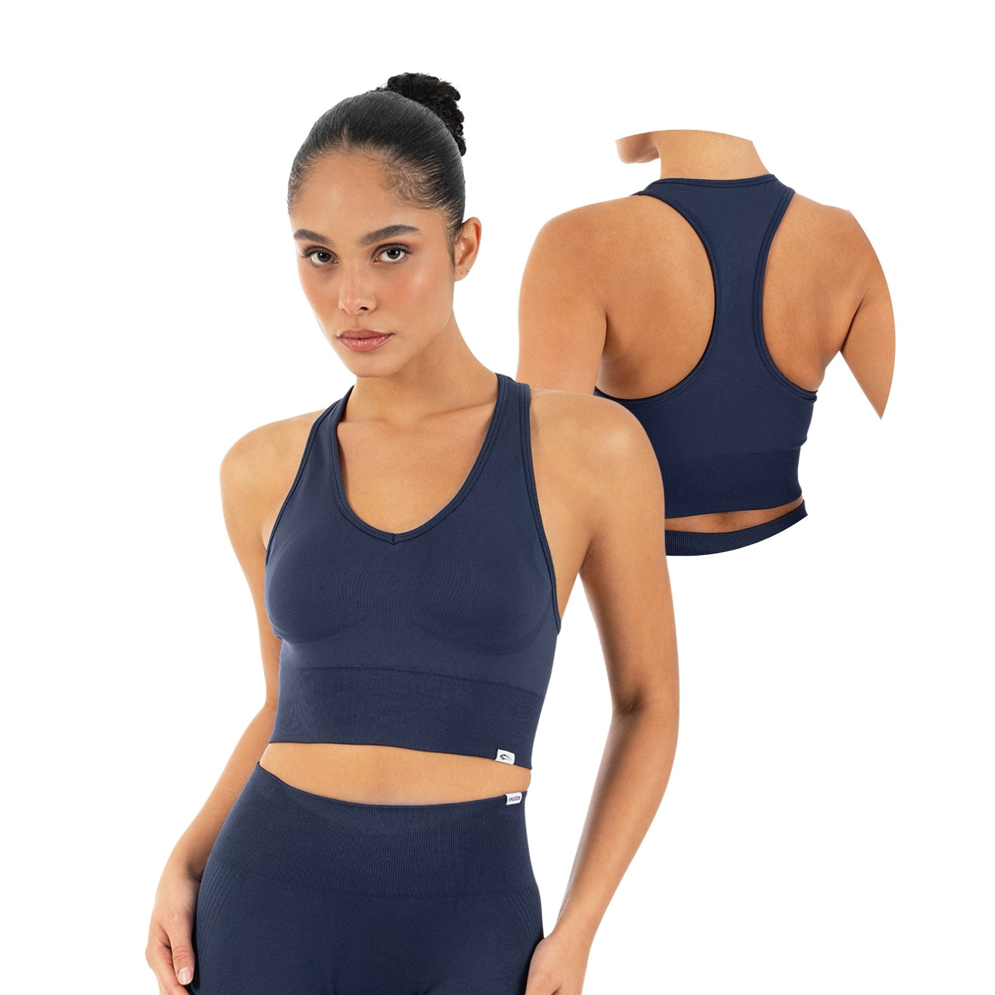 Smilodox Sport-BH Vonda, Sport Top Damen, Gym-BH für Workouts,Training & Yoga V-Ausschnitt, Seamless, Shaped Fit, Support-Bund, elastisch