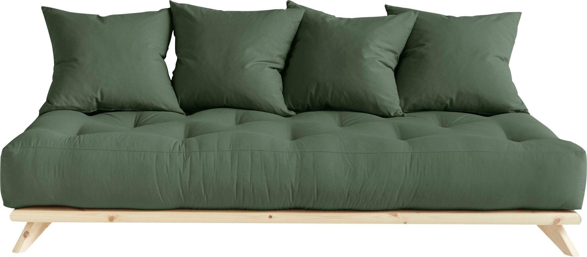 Karup Design Daybett Senza, Sofa, mit Futonmatratze, minimalistisch, massives Kiefernholz, Handgefertigt, skandinavisches Design, vielseitig, schlichter Stil