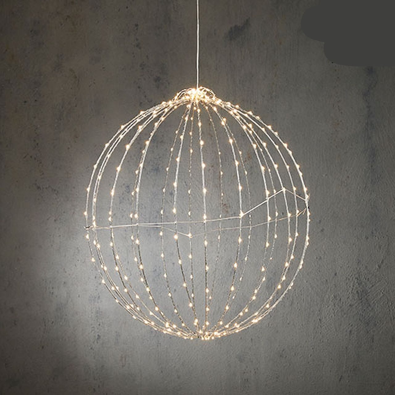 Luca Lighting LED Gartenleuchte LED Dekokugel Dekoball in 40/50 oder 60 cm silber, LED fest integriert, Classic-Weiß