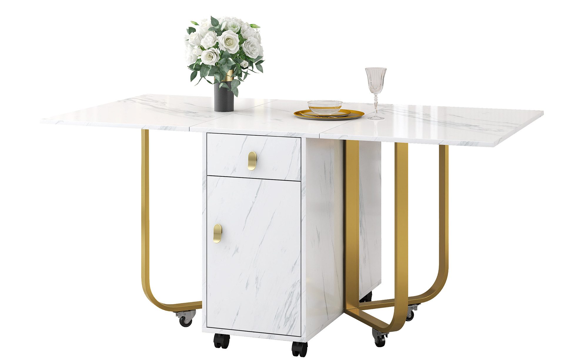 Flieks Esstisch (1-St., ausziehbar Tisch 43~150x80x76 cm, mit Riemenscheibe günstig online kaufen