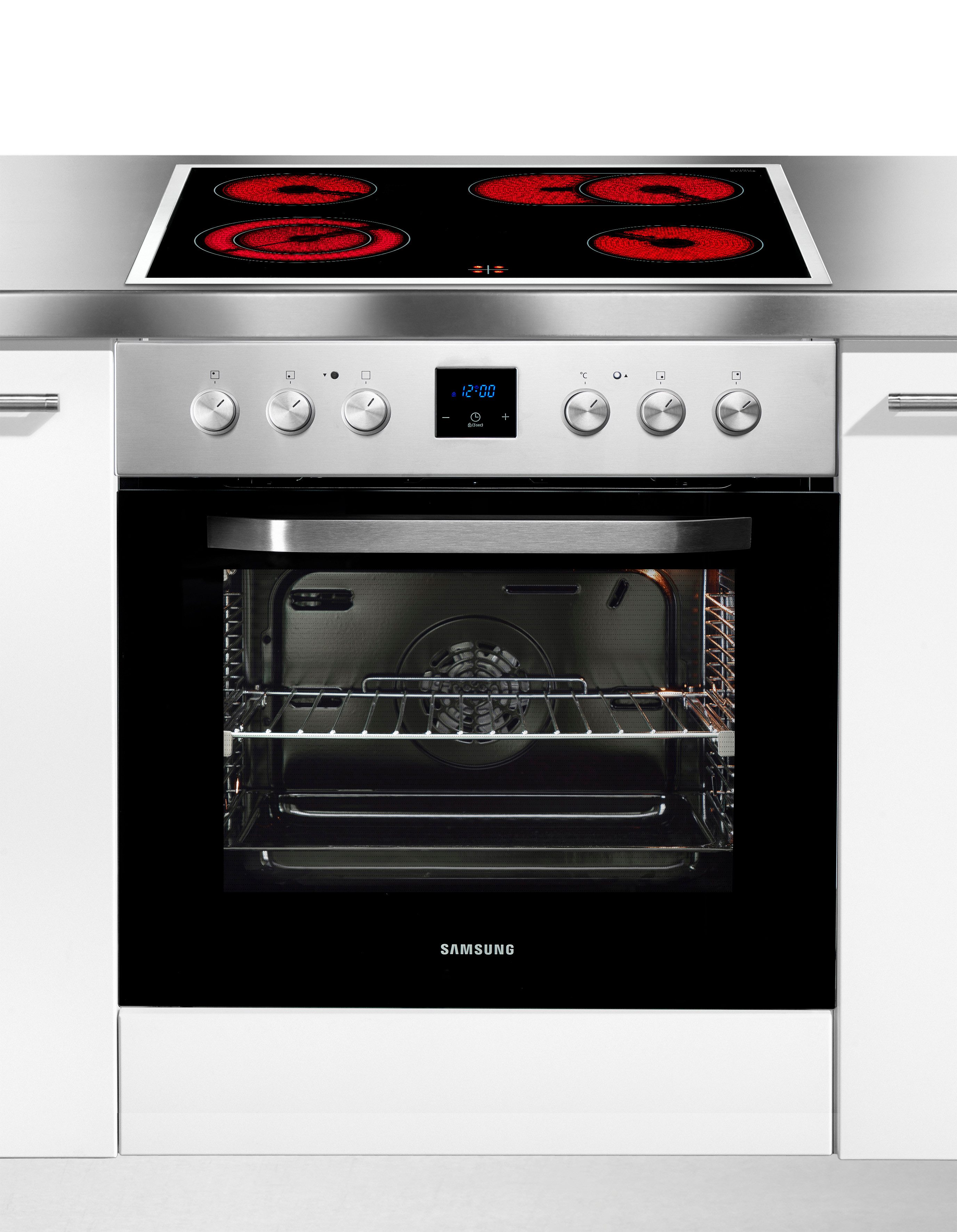 Samsung Elektro-Herd-Set NB69R2300RS, mit 1-fach-Teleskopauszug, Herd-Set mit SCHOTT CERAN® Kochfläche