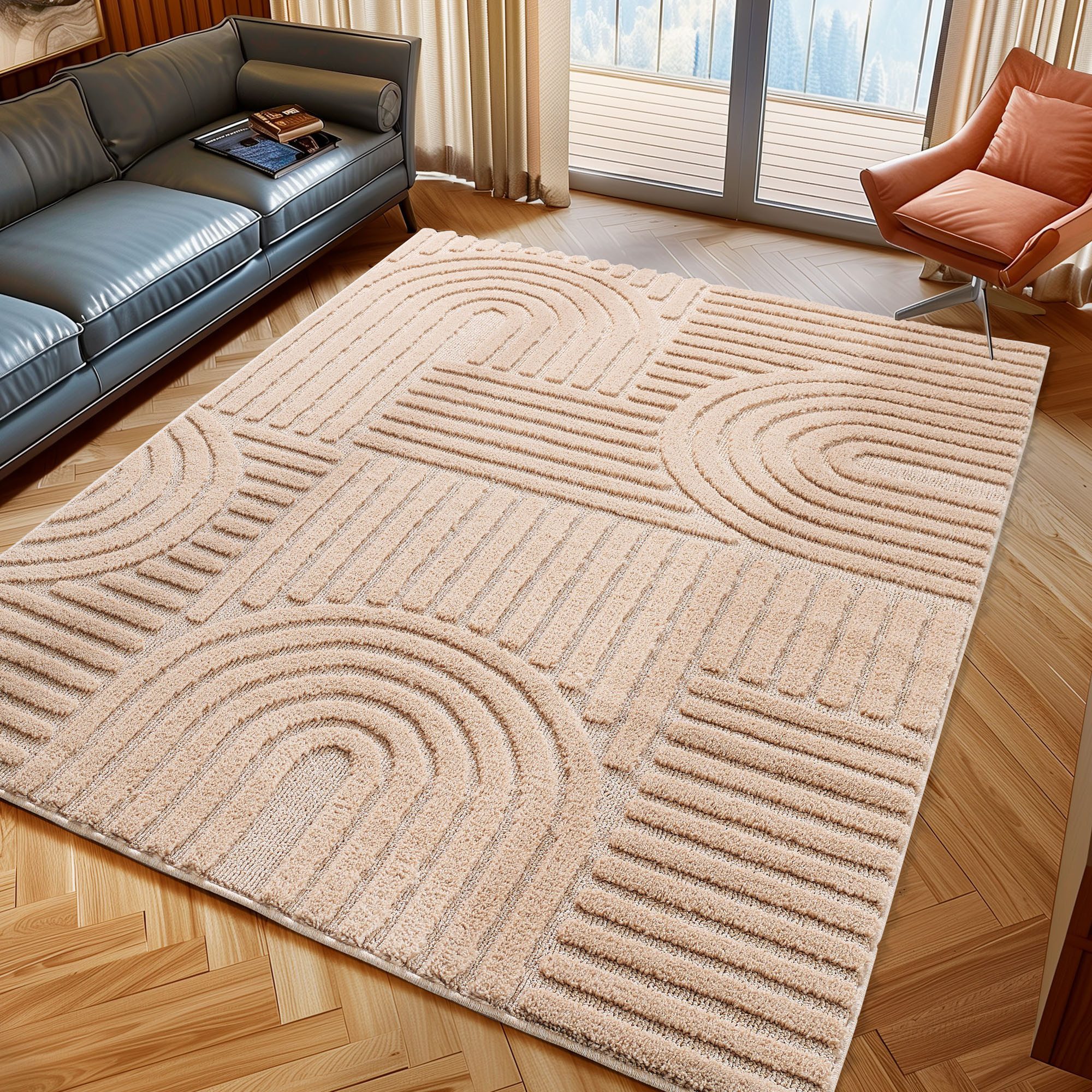 Ayyildiz Ковры Teppich ART 1121, rechteckig, Höhe: 8 mm, Дорожка, auch in rund, 3D Hoch-Tief-Effekt, weich, pflegeleicht