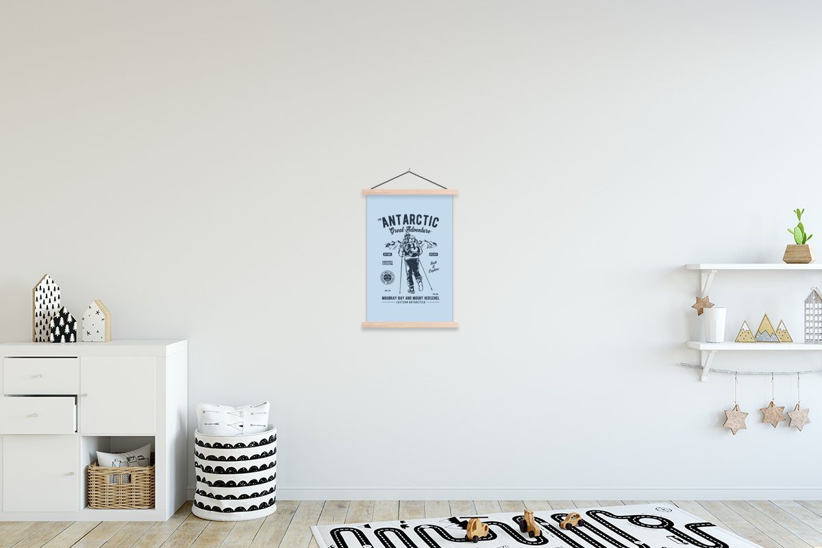 MuchoWow Poster Wandern - Berg - Eiscreme - Vintage, (1 St), Posterleiste, Textilposter für Wohnzimmer, Bilderleiste, Magnetisch