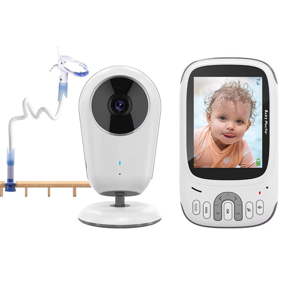 Video-Babyphone 3.2 Zoll Video-Babyphone mit Halter Babyfon mit Kamera und Audio