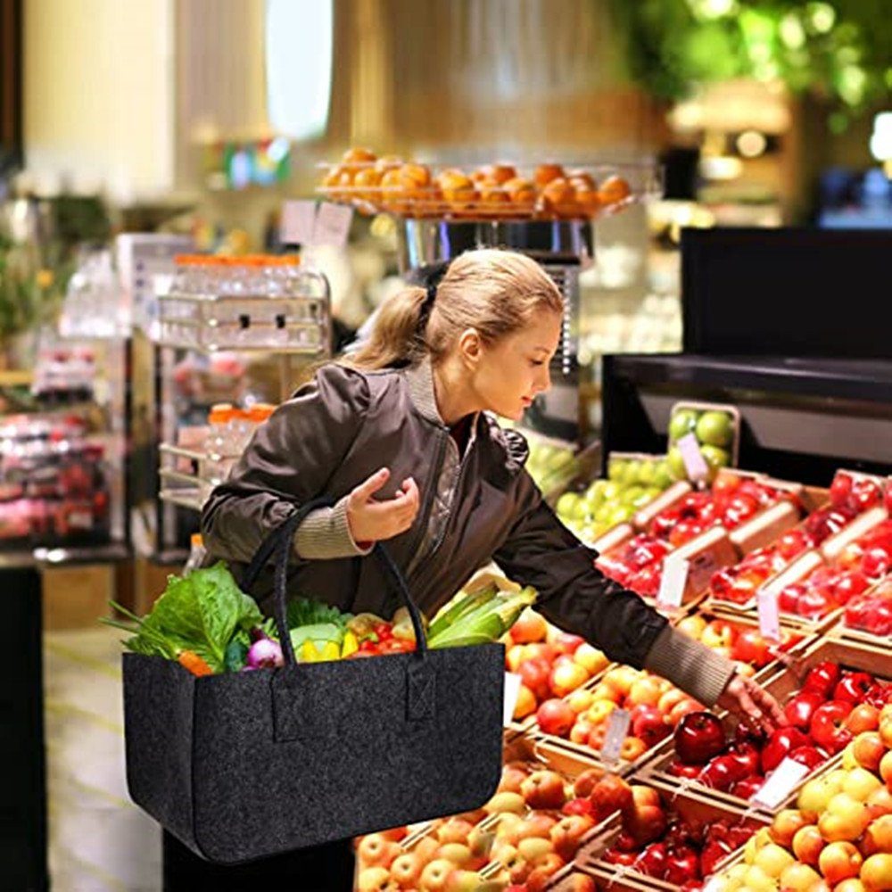 XDeer Handtasche Handtasche Tote Tasche Damen Filztasche,Einkaufsshopper (Einkaufsshopper), Kaminholzkorb Filz Einkaufstasche Shopper Einkaufskorb