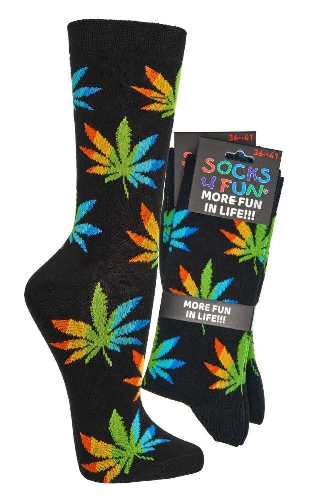 Paar) sortiert Fun Socks Freizeitsocken Bündel Socks Motivsocken 2 4 Fun 2er Hanf (2-Paar, 4