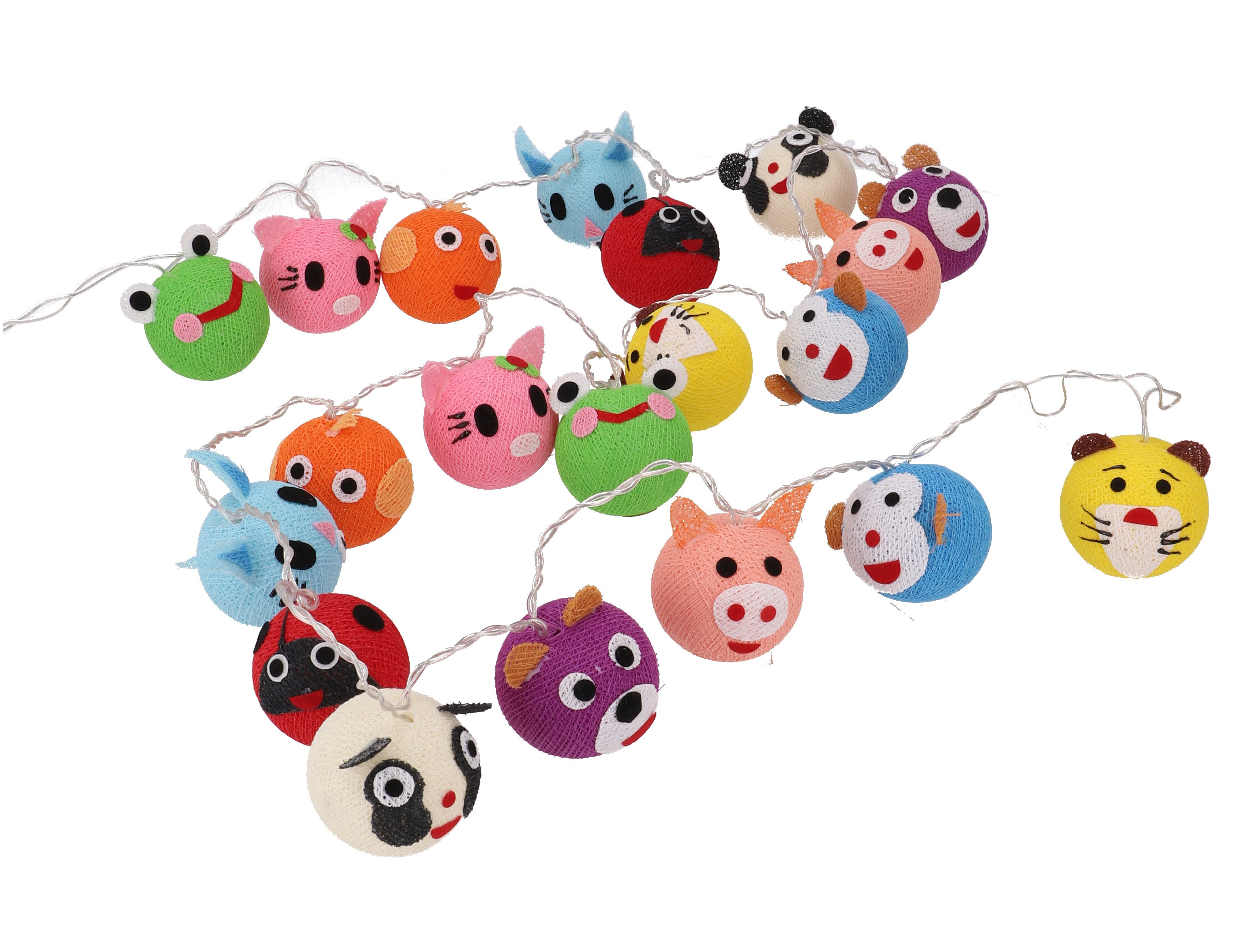 Guru-Shop LED-Lichterkette LED Lichterkette für Kids, 20 Stoffbällen mit.. günstig online kaufen