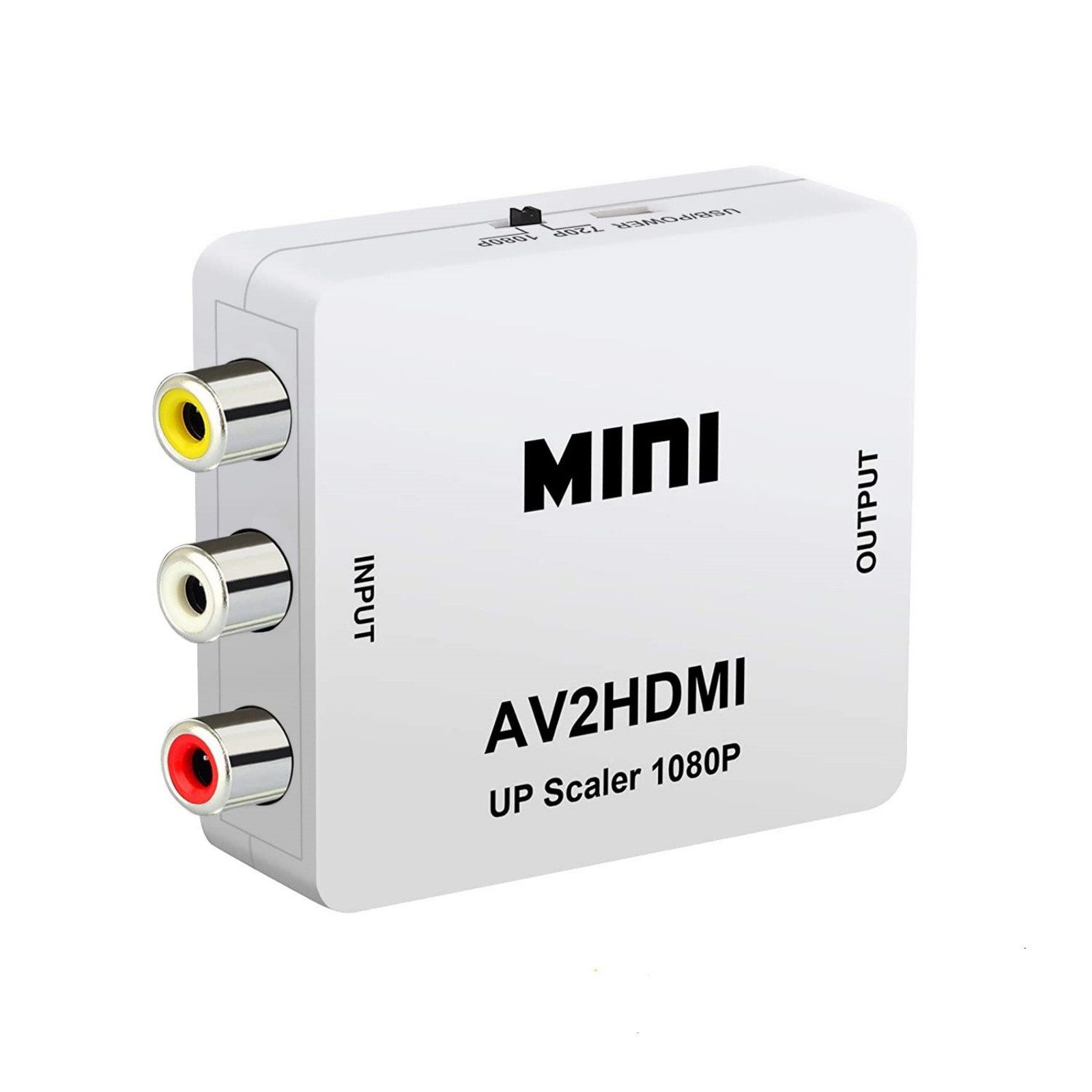 Luckice AV auf HDMI-Adapter, 1080P RCA-zu-HDMI-Konverter Plug Adapter RCA (CVBS) Eingang, HDMI Ausgang, Micro-USB Stromanschluss zu 3 RCA-Eingänge, HDMI-Ausgang, Micro-USB-Stromanschluss, Abspielen 720p/1080p@60Hz Composite CVBS Video-Audio-Konverter