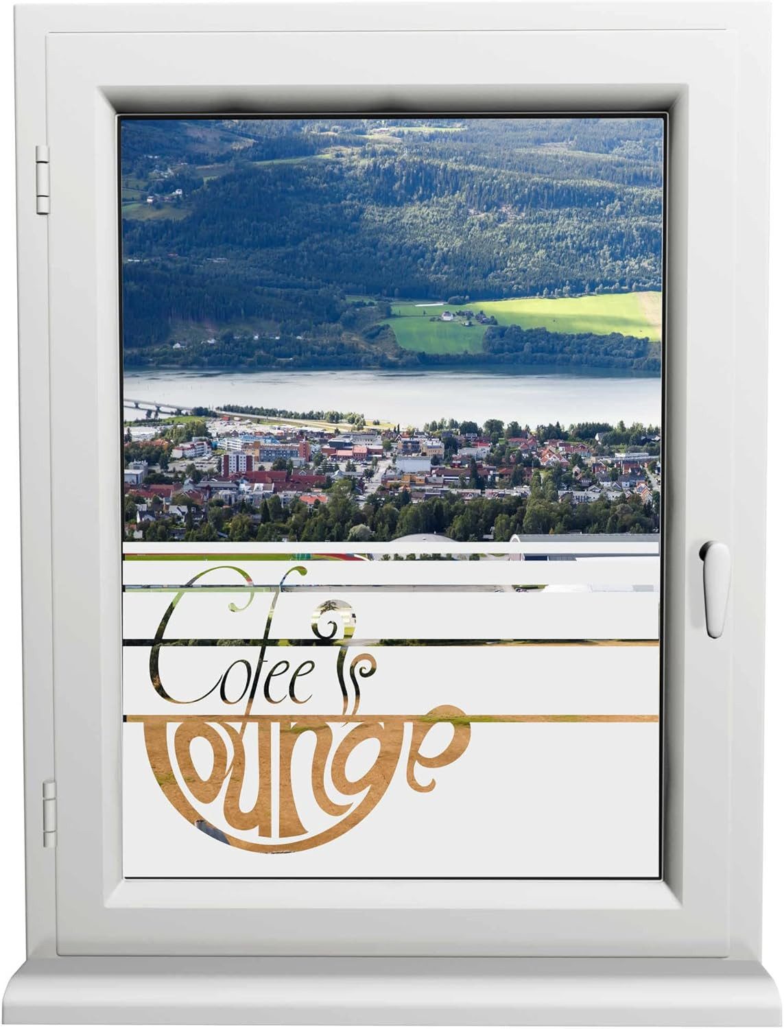 INDIGOS UG Fensterfolie CoffeLounge Glasfolie – Stilvoller Sicht- & Sonnenschutz