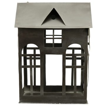 matches21 HOME & HOBBY Kerzenhalter Windlichter Häuschen Haus Fenster mit Fenstern schwarz 41 cm