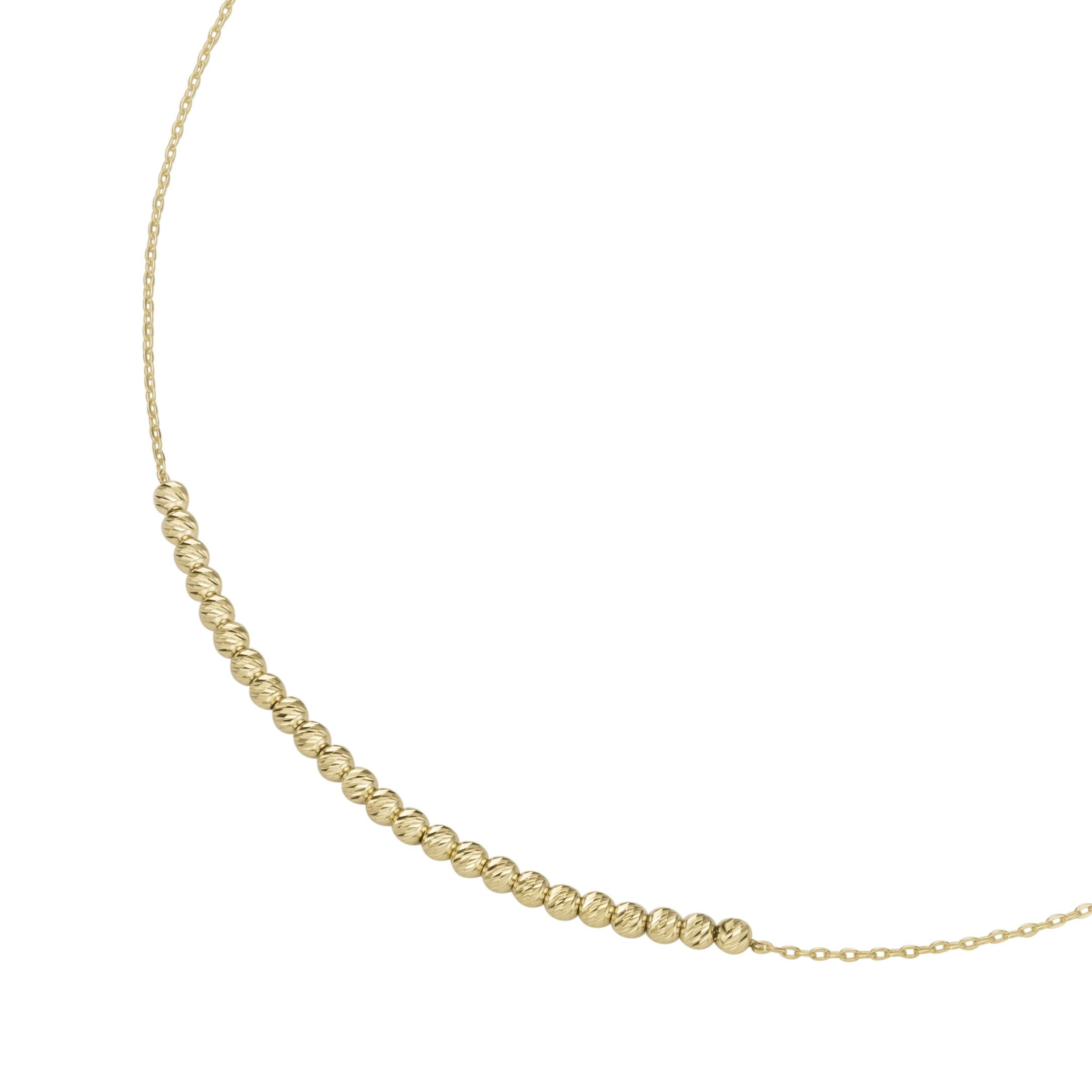 Luigi Merano Goldkette mit diamantierten Kügelchen, Gold 375