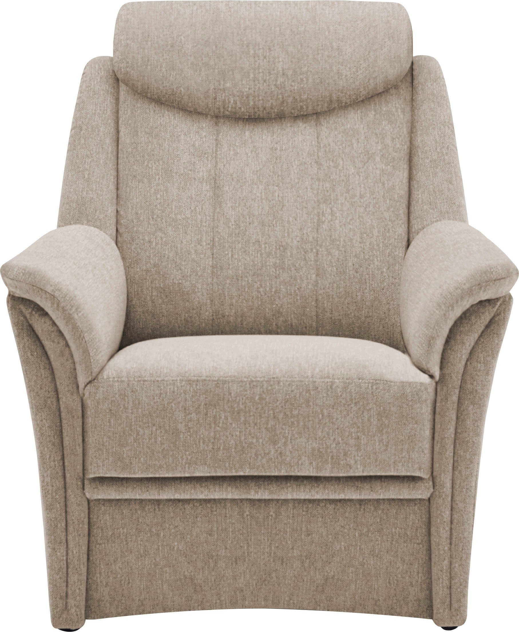 VILLA BECK Polstergarnitur Lugano, (Set, Sitzhöhe cm, Sessel 46 3-tlg), 3-Sitzer Kopfteilverstellung, und in 2x