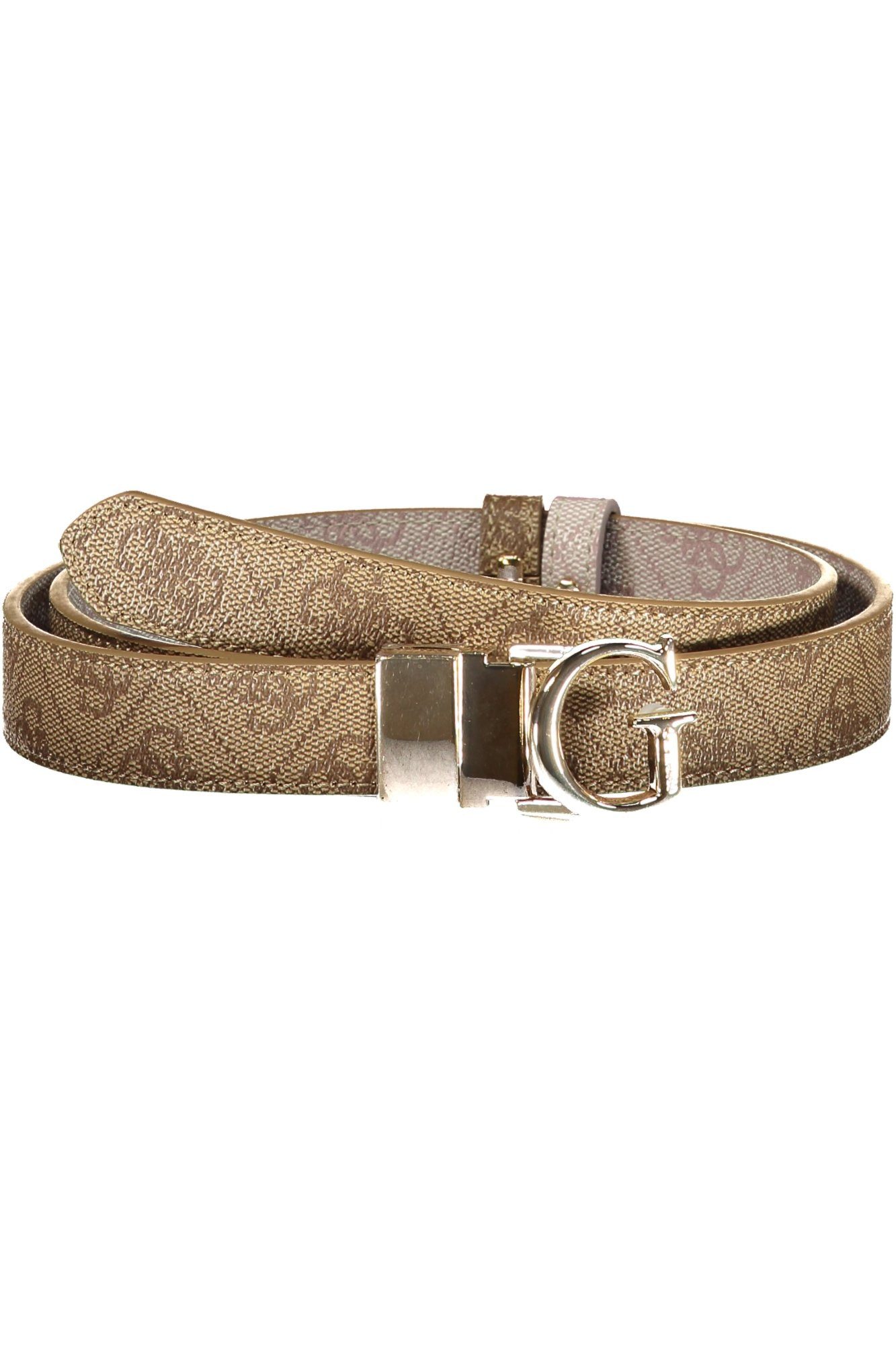 GUESS JEANS Hüftgürtel Wendbarer Damengürtel Rosa/Beige mit Logo und Metallschnalle