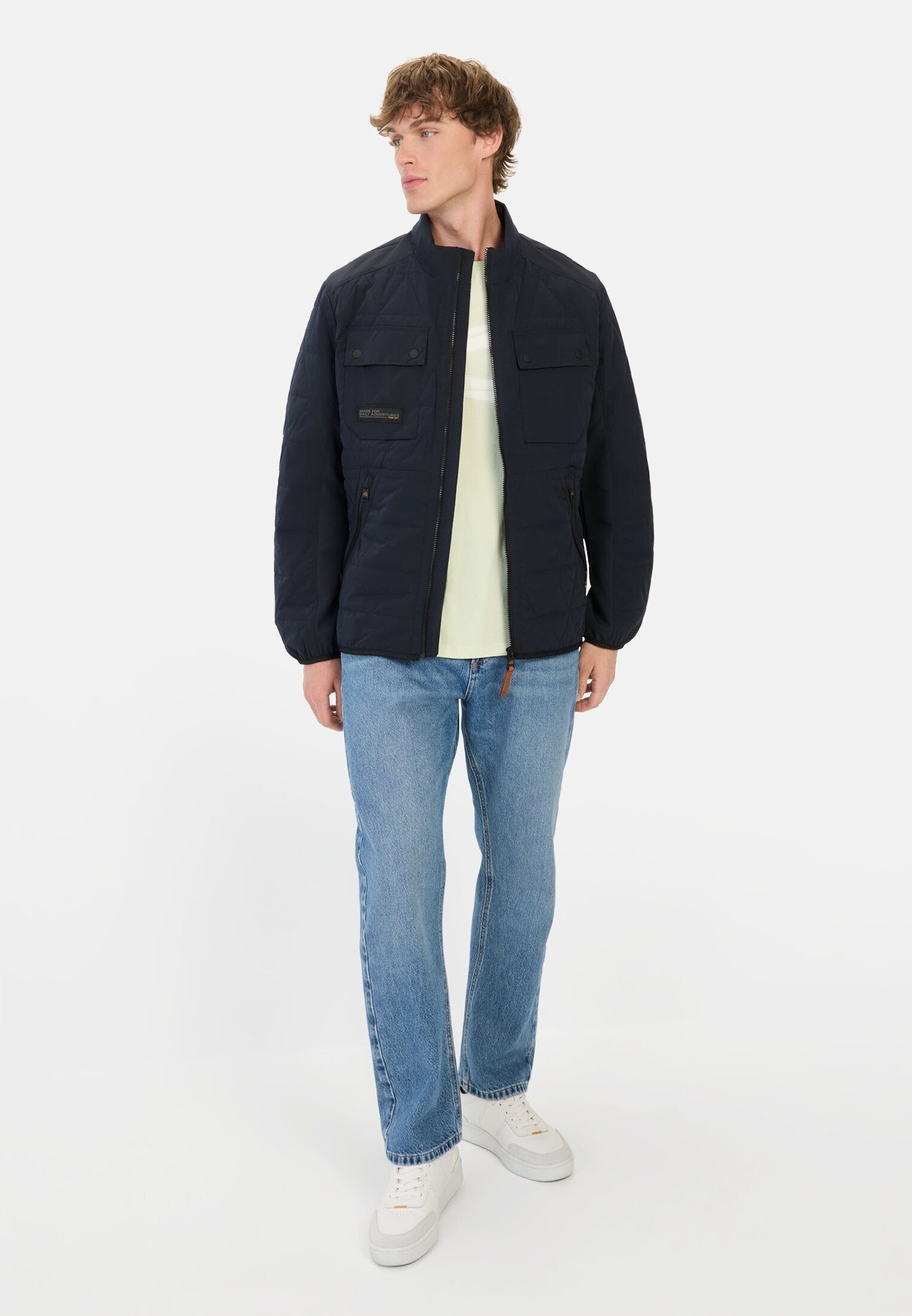 camel active Blouson mit Stehkragen Langarm Markenlogo