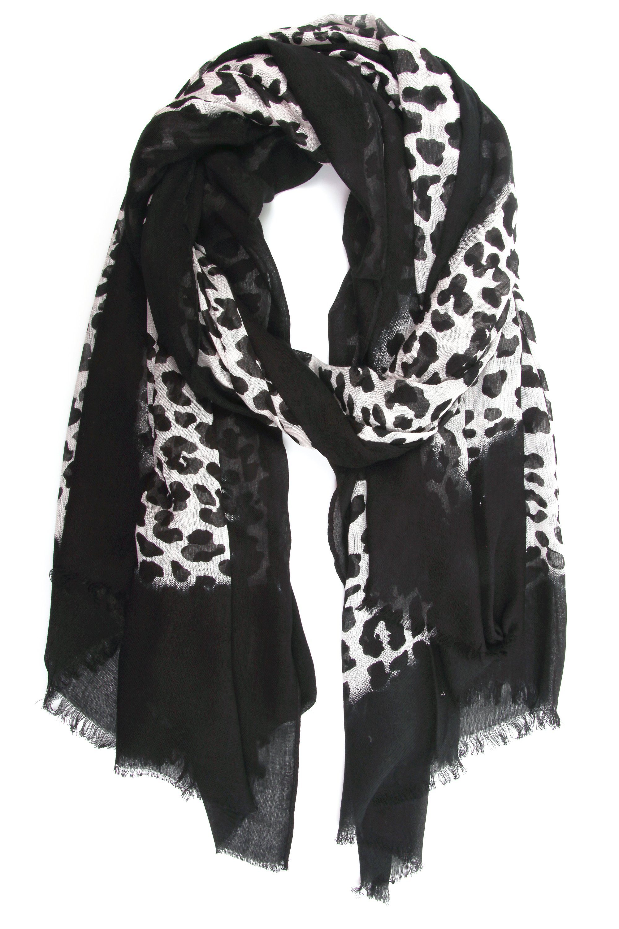 COLLEZIONE ALESSANDRO Modeschal Lina, (1-St), mit Leopardenmuster und schwa günstig online kaufen