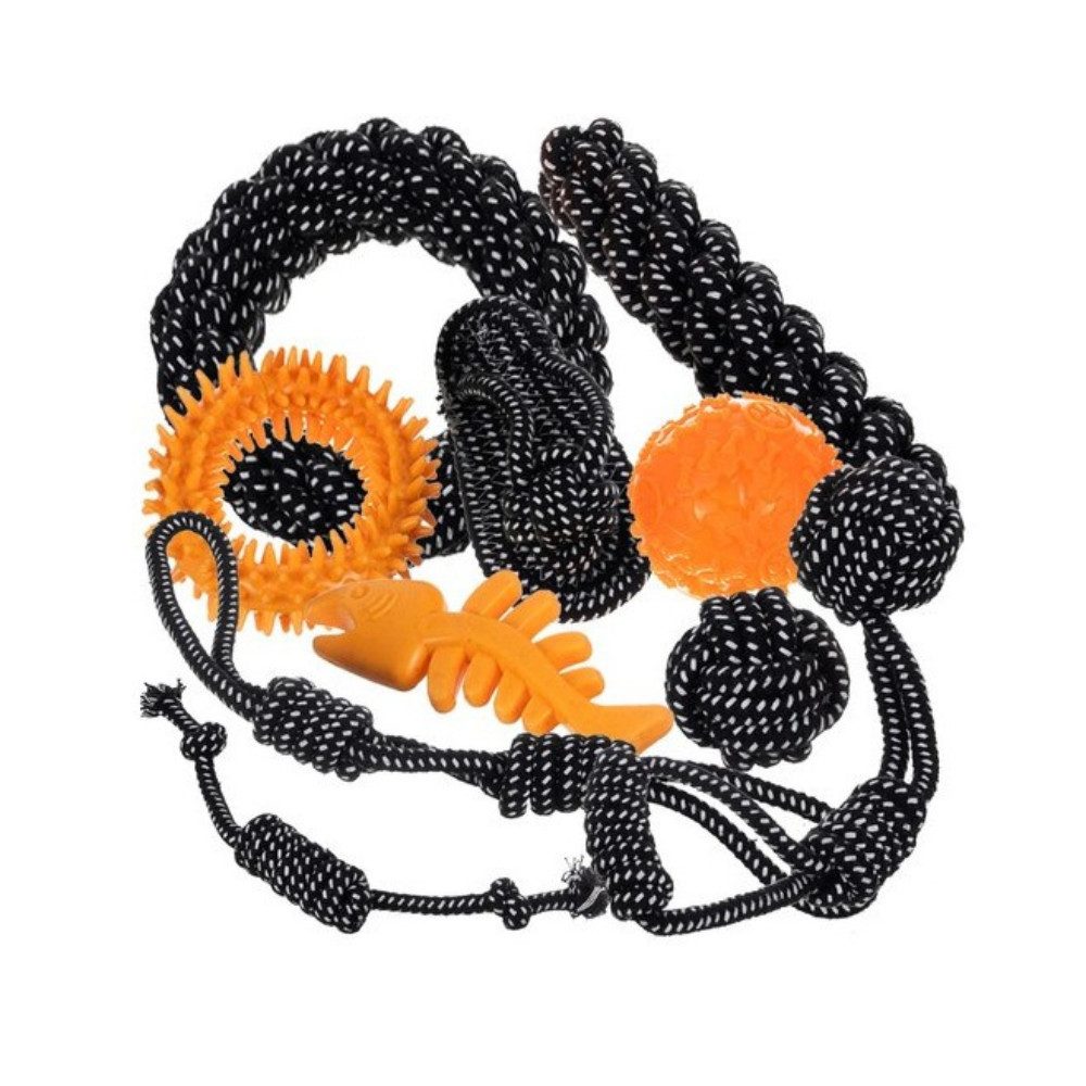 Purlov Tierball Hundespielzeug Zerrspielzeug, Nylon, Spar-Set (10-tlg) reinigt die Zähne des Hundes auf natürliche Weise