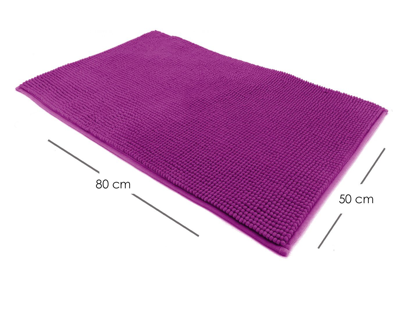 heimtexland Badematte Badvorleger Chenille Badteppich Duschvorleger, rutschhemmend beschichtet, Fußbodenheizung geeignet, schnell trocknend, strapazierfähig, fu – Bild 2 von 5