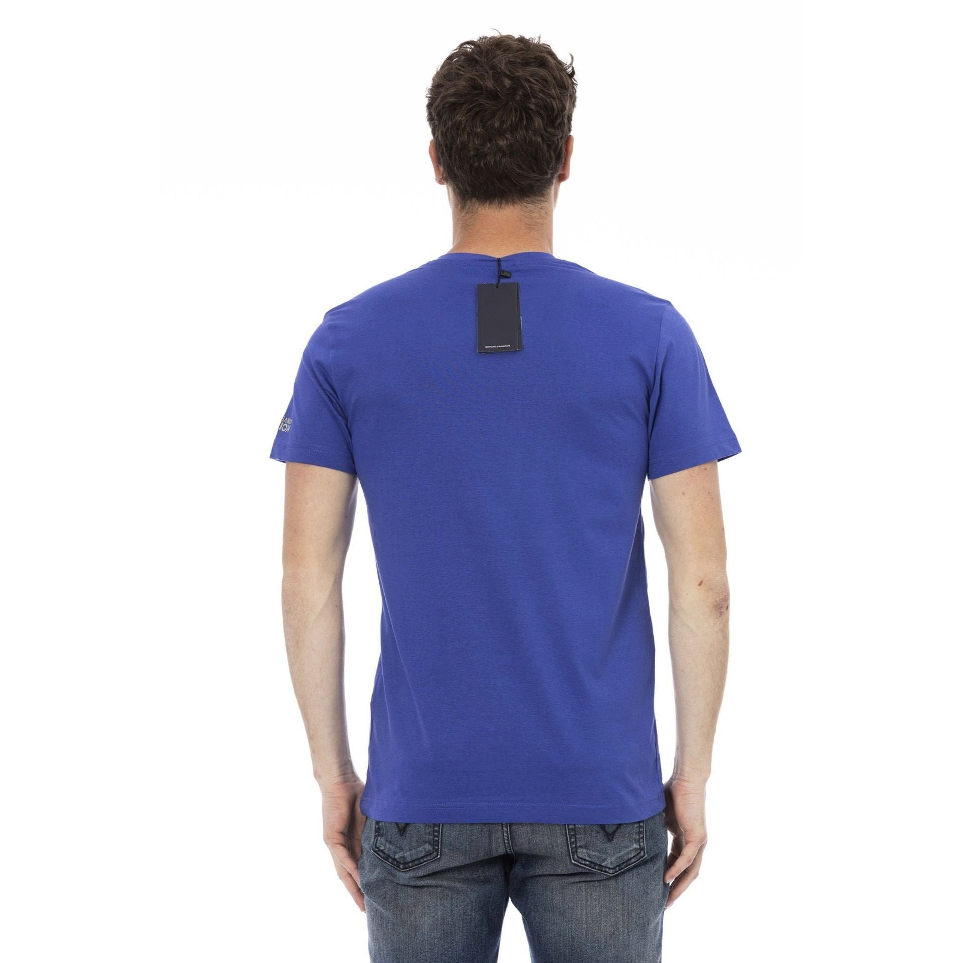durch verleiht aber T-Shirts, Trussardi Trussardi T-Shirt zeichnet das Note Action eine sich stilvolle Es das aus, subtile, Logo-Muster Blau