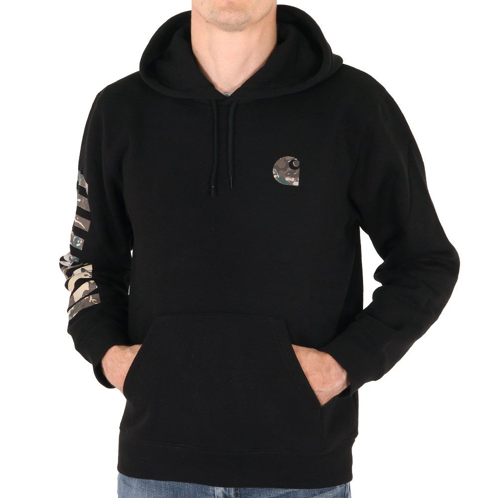 Carhartt WIP Kapuzenpullover Carhartt WIP Hooded Camo Mil Sweat Black