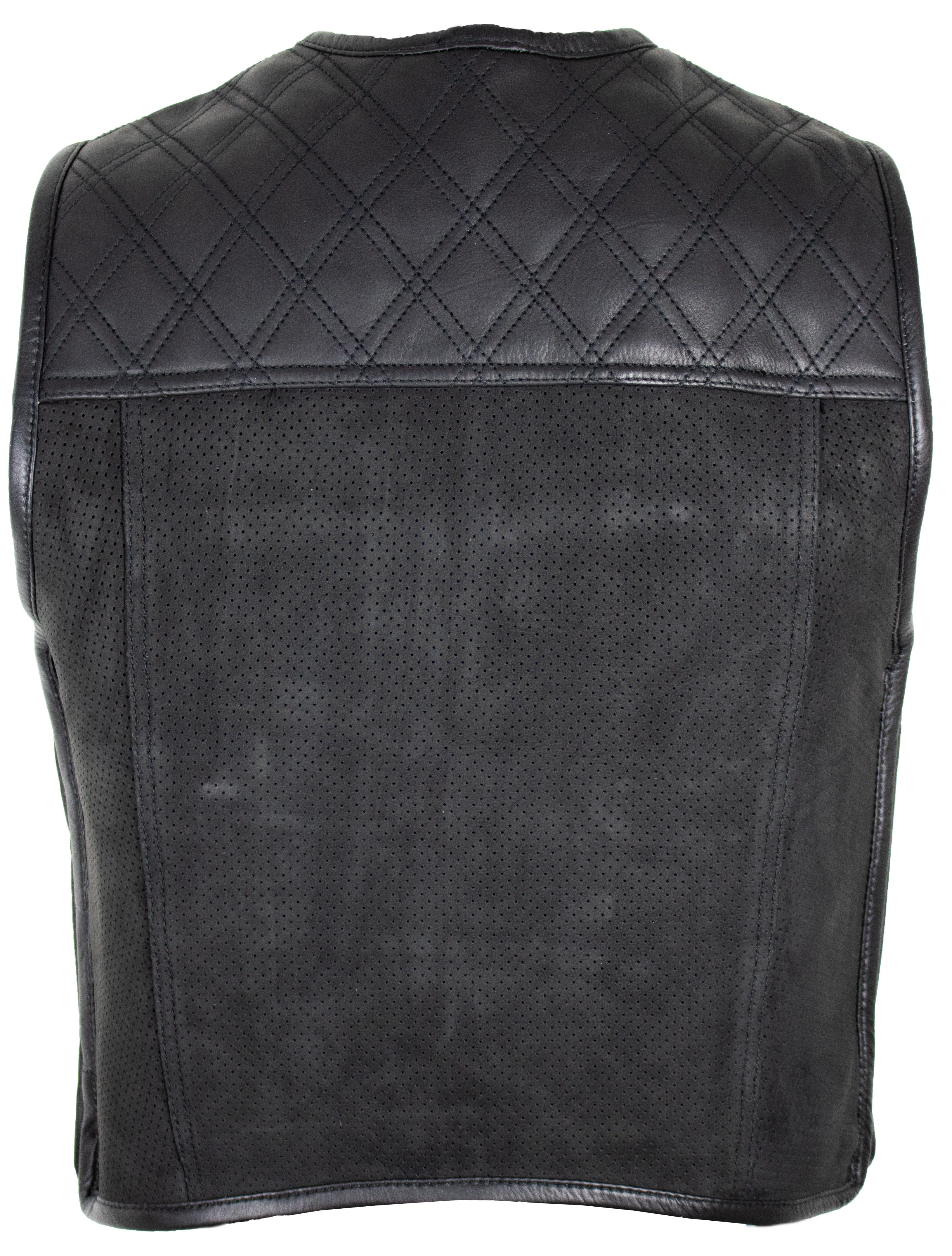 MDM Motorradweste Herren Lederweste Hunter Motorrad Club Weste Kutte / Nubu günstig online kaufen