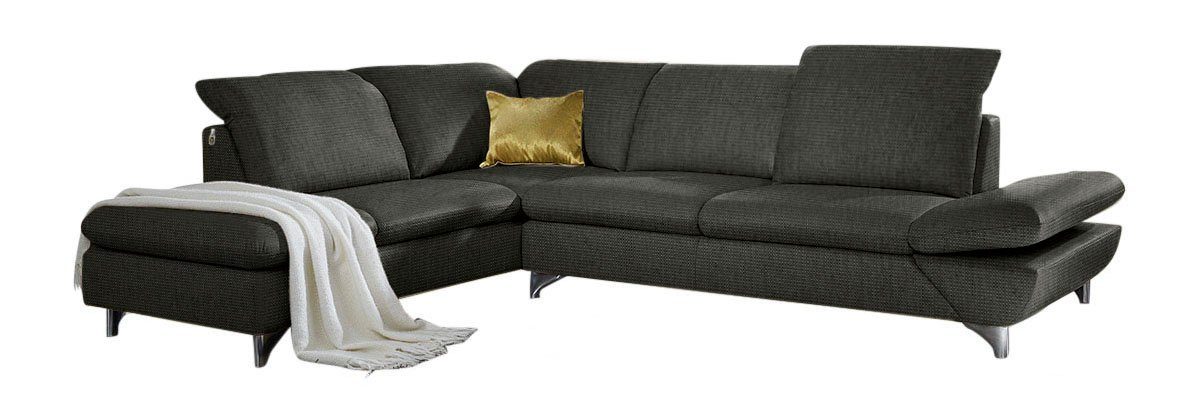 W.SCHILLIG Ecksofa taoo, elegant und zeitlos, bequem, L-Form, mit Sitziefenverstellung & Kopfteilverstellung