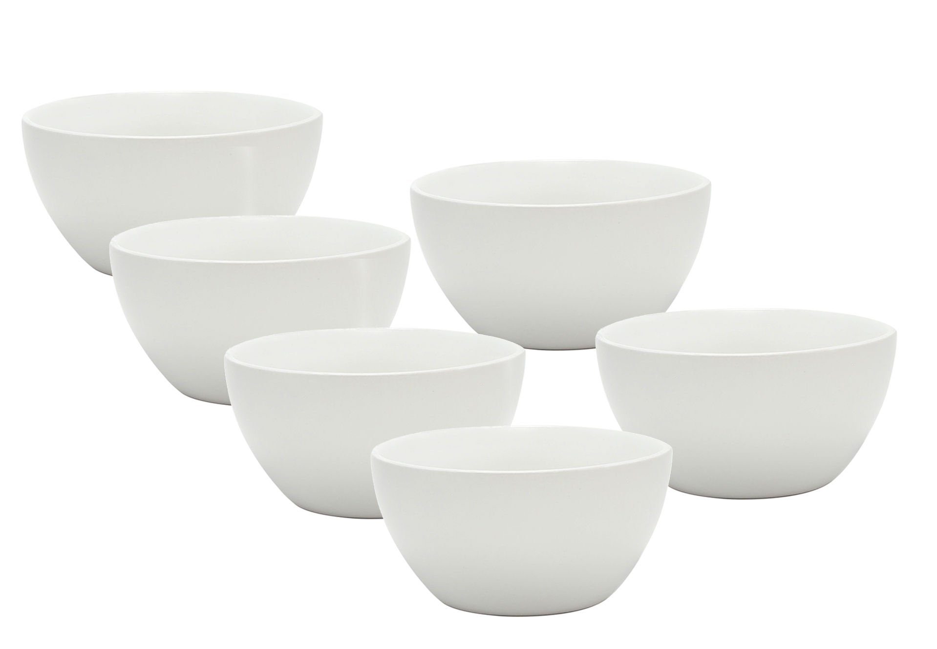 Müslischale Porzellan Müslischale 600 ml weiß matt - 6er Set