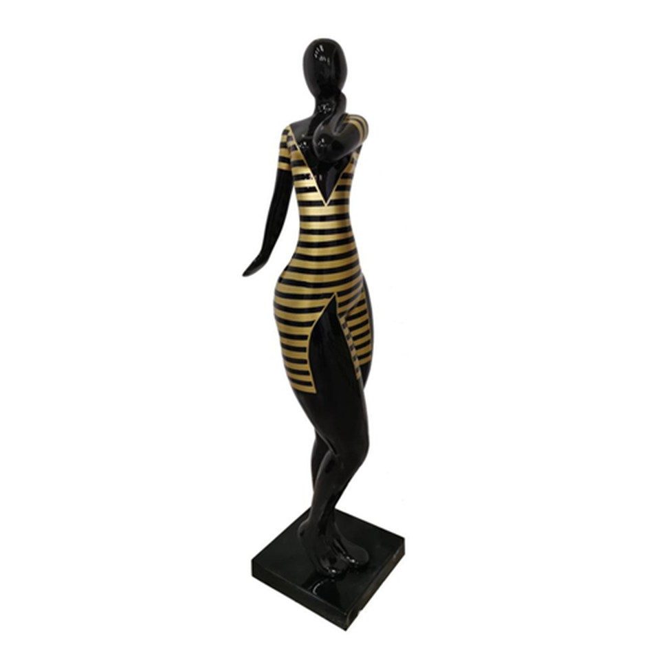 Xlmoebel Dekofigur Moderne Skulptur Statue Dekoration Figur schwarze Frau 102 cm, Made in Europa