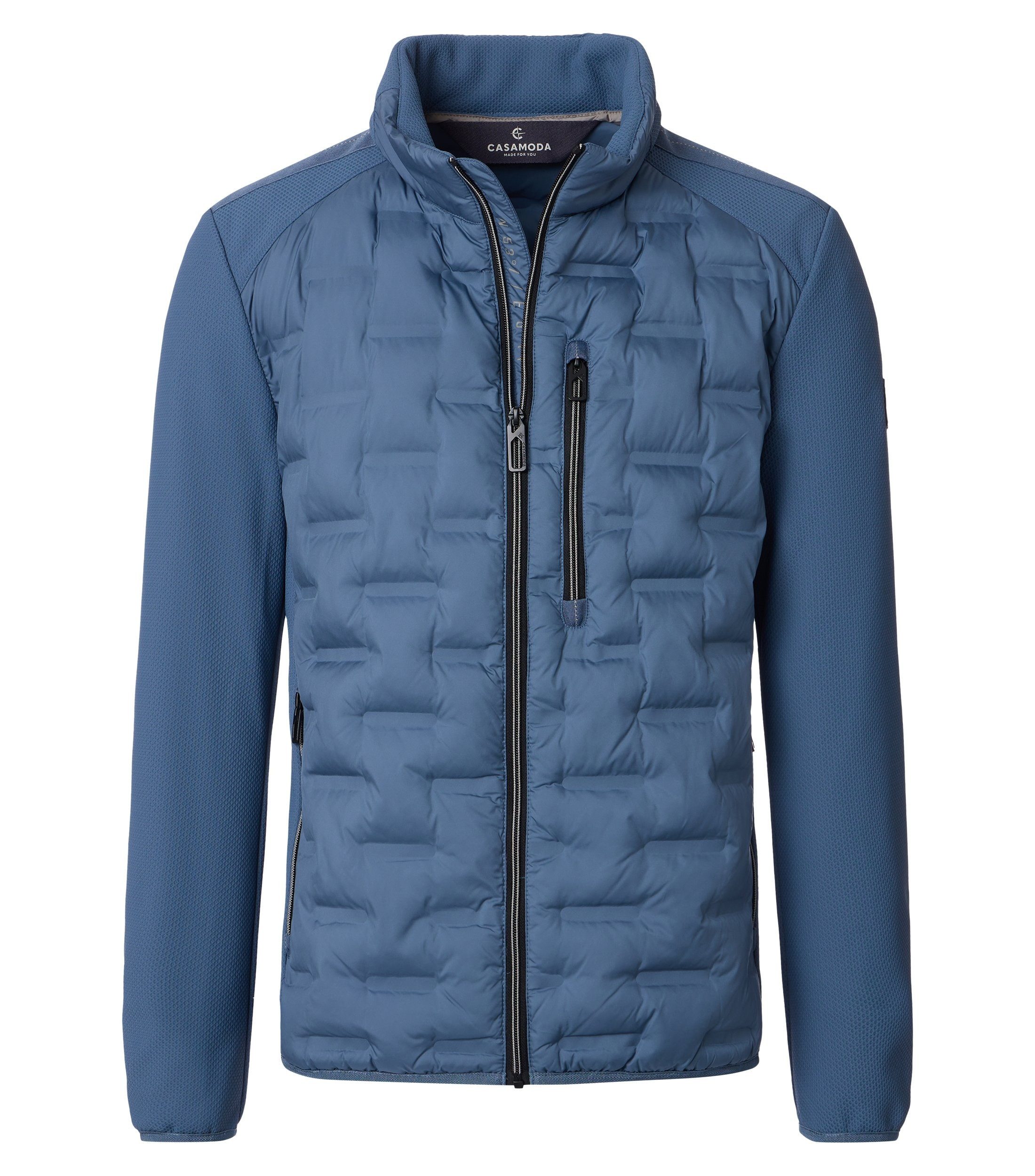 casamoda Hybridjacke CASAMODA Outdoor-Hybridjacke Stehkragen Zipper Regular Blau