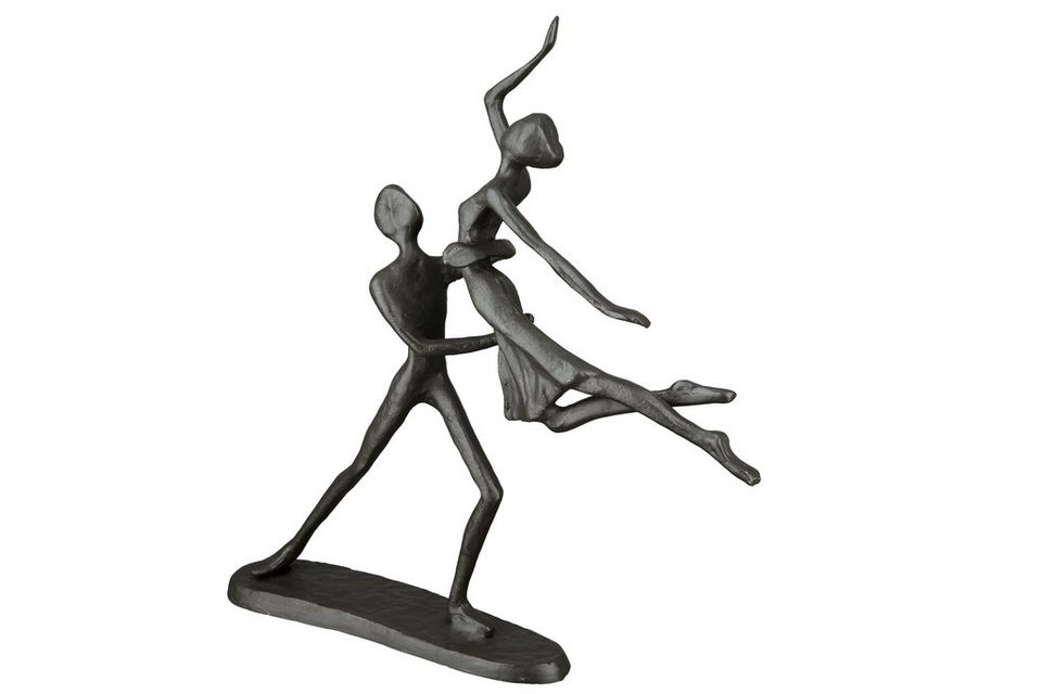 Casablanca by Gilde Dekofigur Design Skulptur Tanzpaar, braun (1 St),  Dekoobjekt, aus Metall, Höhe 17,5 cm, Wohnzimmer, Maße: H.17,5cm x B.20cm x