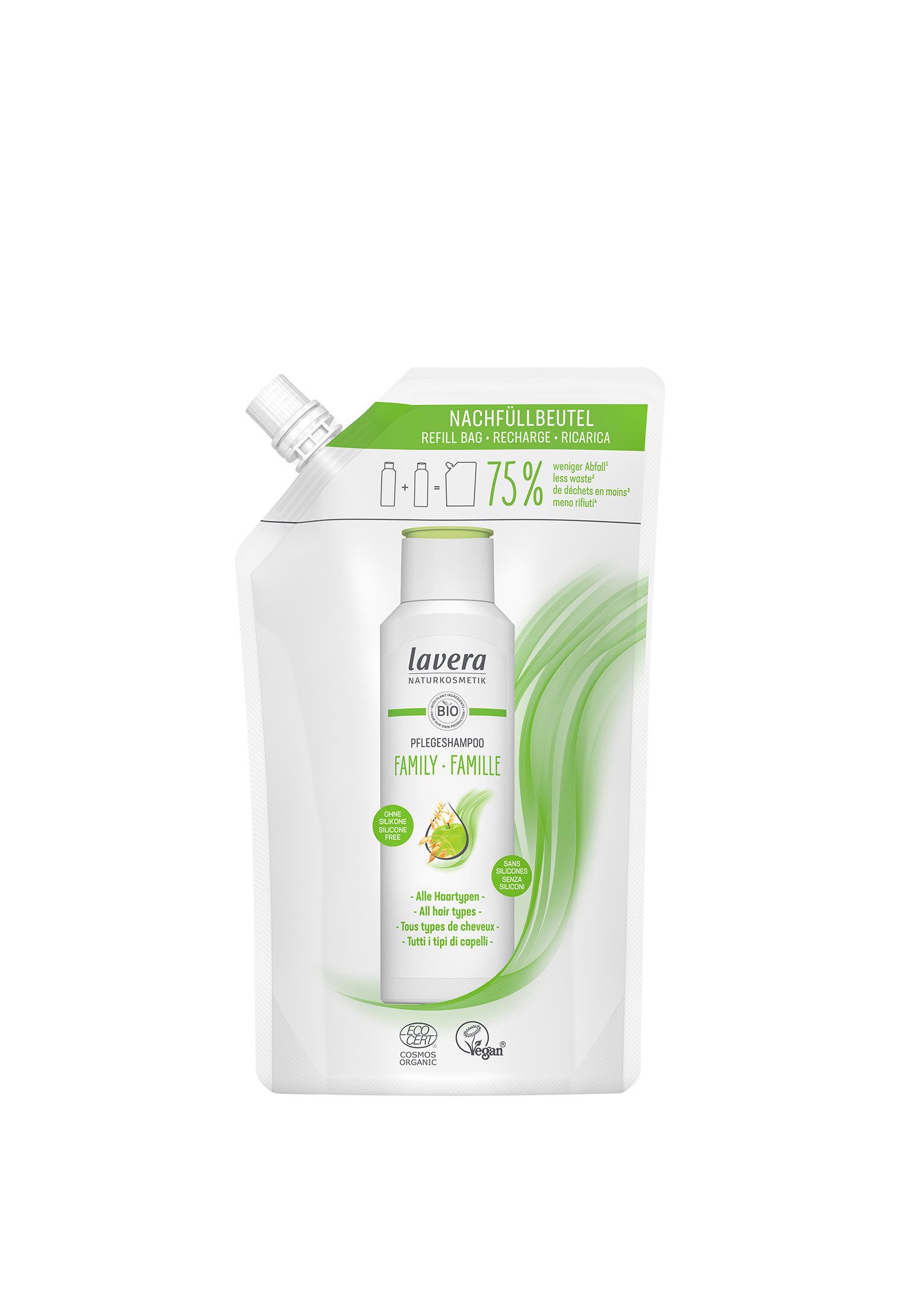 lavera Haarshampoo Nachfüllbeutel Pflegeshampoo Family, 1-tlg.