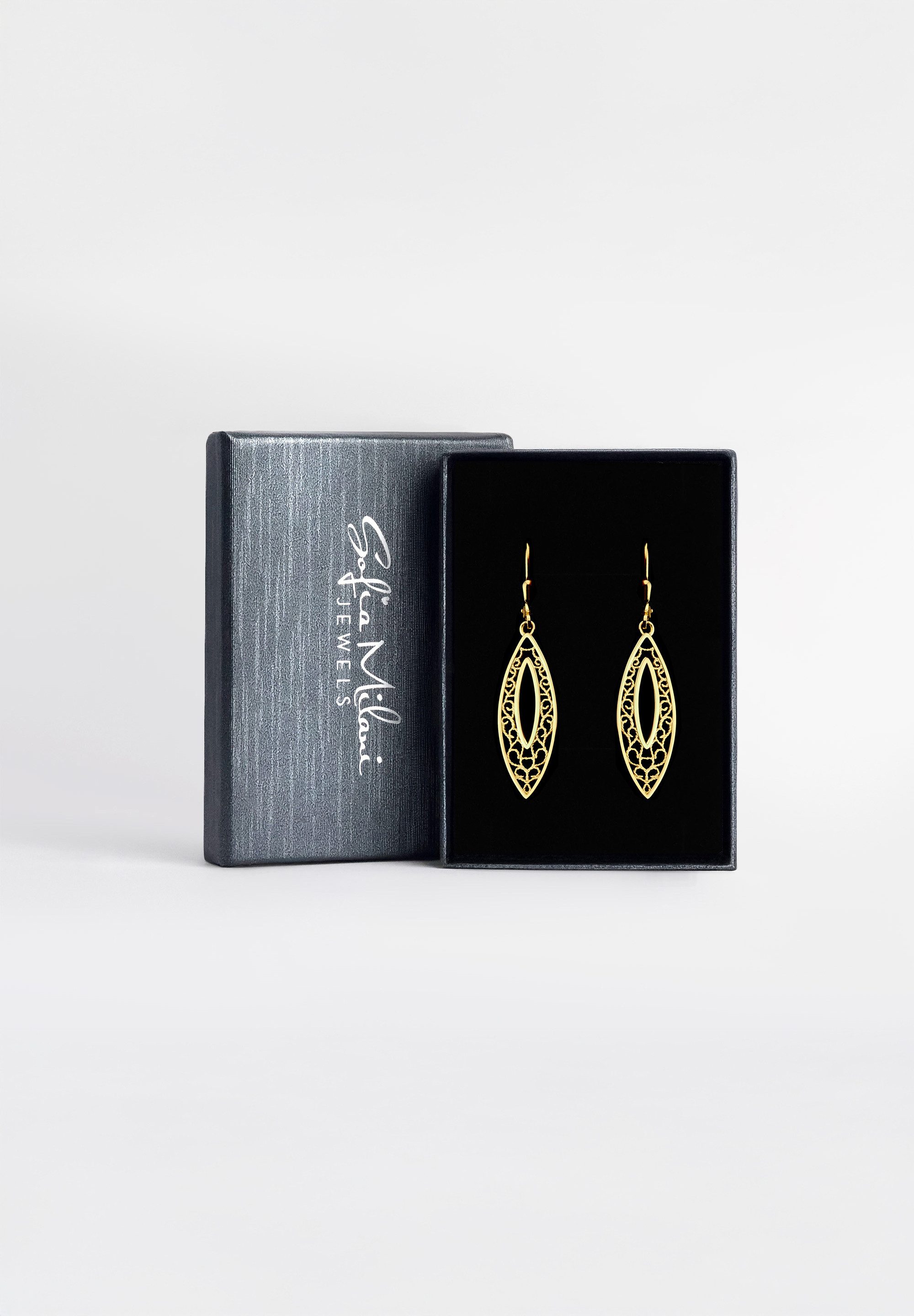 Sofia Milani Paar Ohrhänger Ovales Ornament, 925 Silber Damen Schmuck - E2072