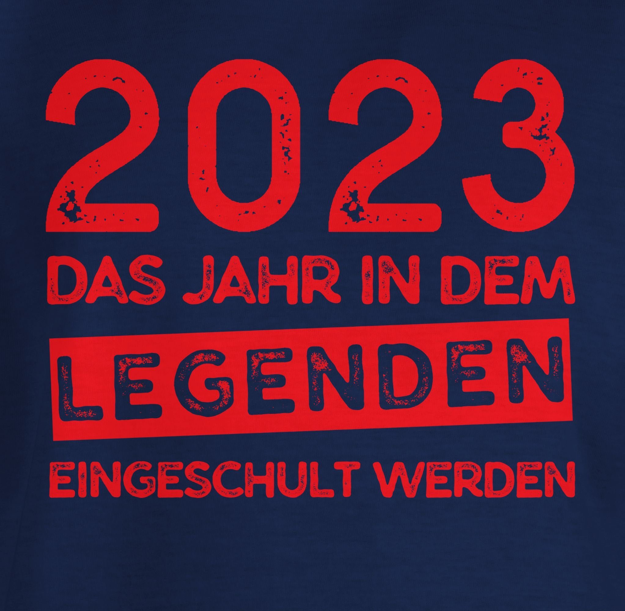 Shirtracer Navy Jahr dem Blau Schulanfang Geschenke Das T-Shirt Einschulung rot Legenden 1 werden Junge in 2023 eingeschult