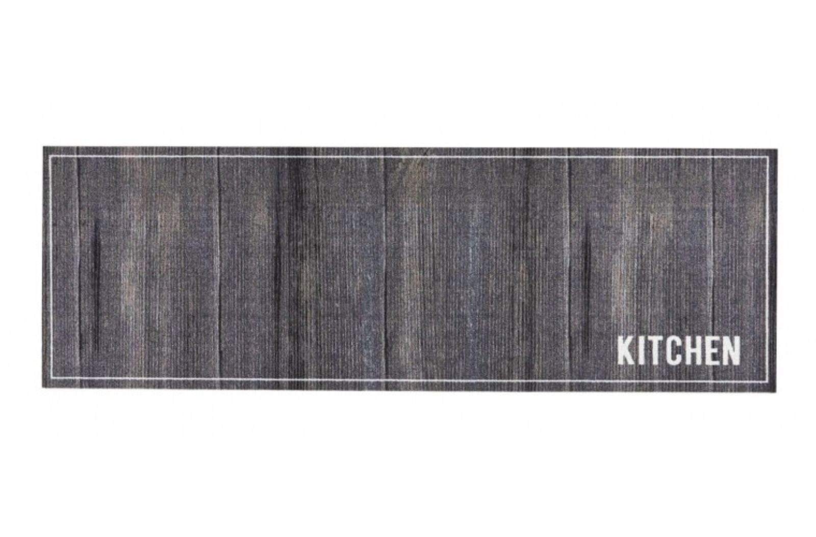 MD Entree Läufer Cook&Wash Küchenläufer Teppichläufer Küchenteppich, rechteckig, Höhe: 5 mm, bei 30° waschbar, anti-rutsch, 50 x 150 cm, Forest Kitchen, grau