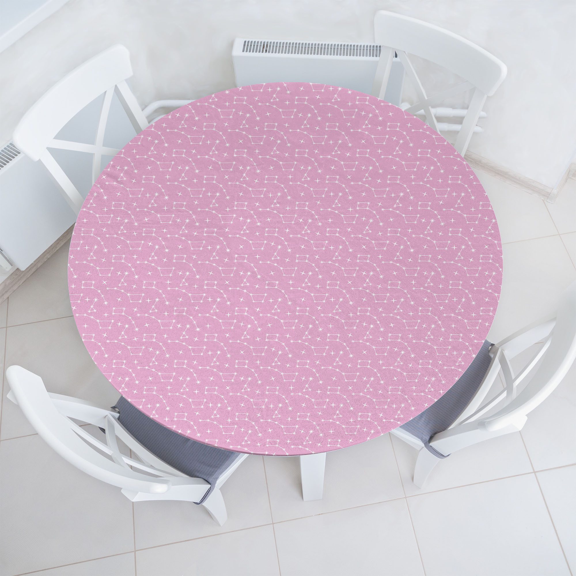 Abakuhaus Tischdecke Rundum-elastische Stofftischdecke, Sterne Constellations auf Pink Zurück