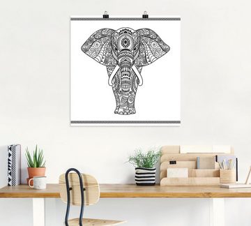 Artland Wandbild Elefant in Mandala, Wildtiere (1 St), als Leinwandbild, Poster, Wandaufkleber in verschied. Größen